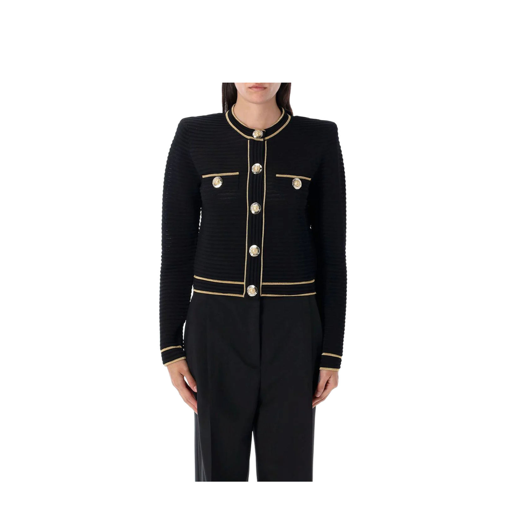 Long Sleeves Buttoned Knit Cardigan