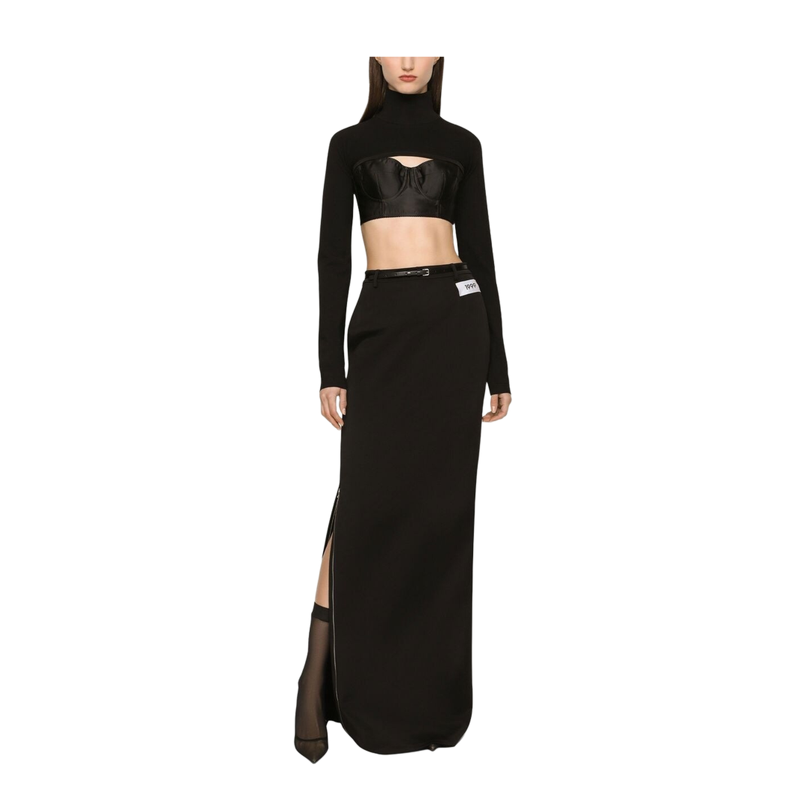 Cropped High-Neck Top
