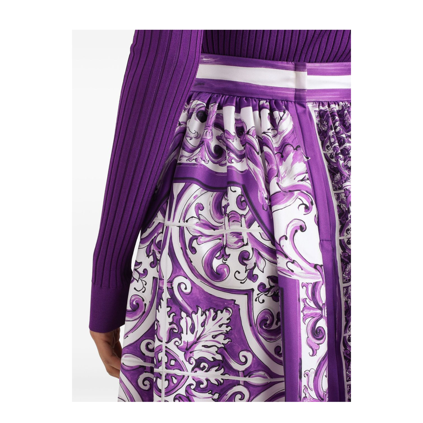 Maiolica Print Silk Skirt