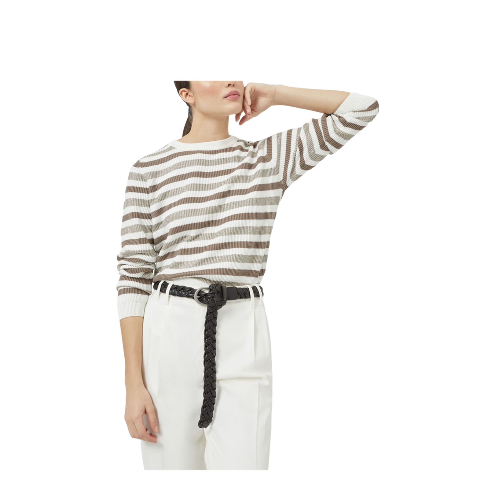 Striped Cotton Crewneck Sweater