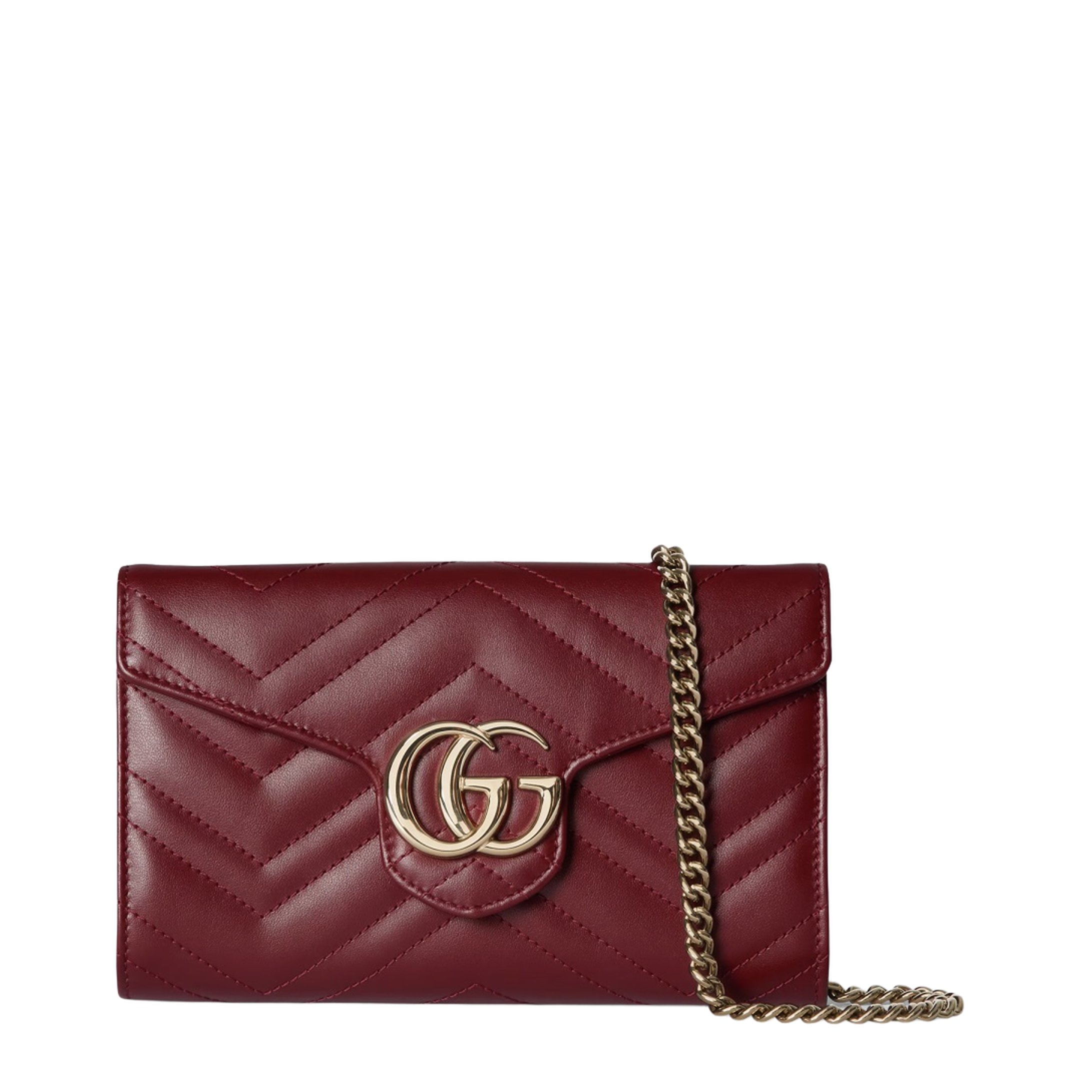 Wallet on Chain in Rosso Ancora Red Leather