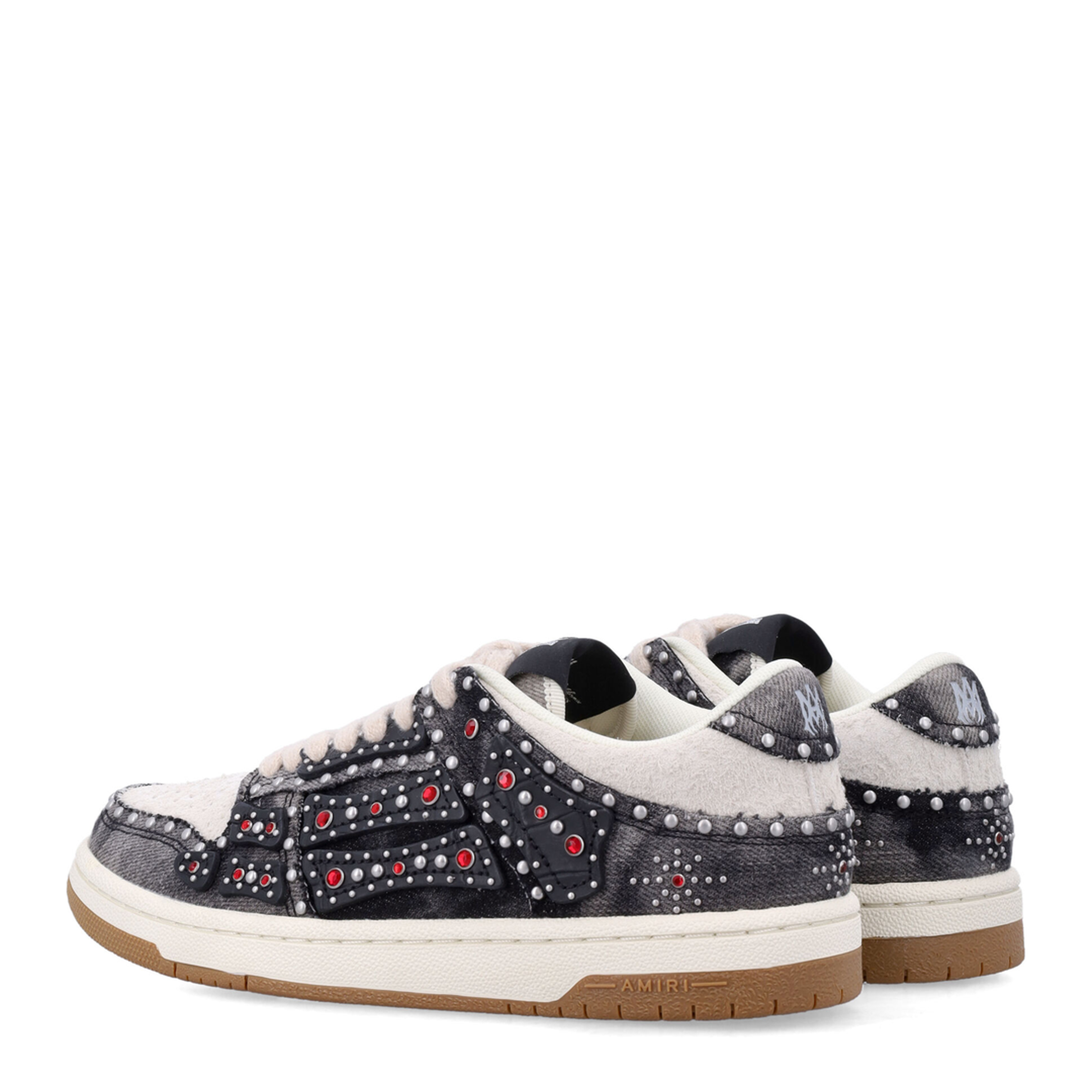 Skel Top Black Sneaker With Beads And Crystals