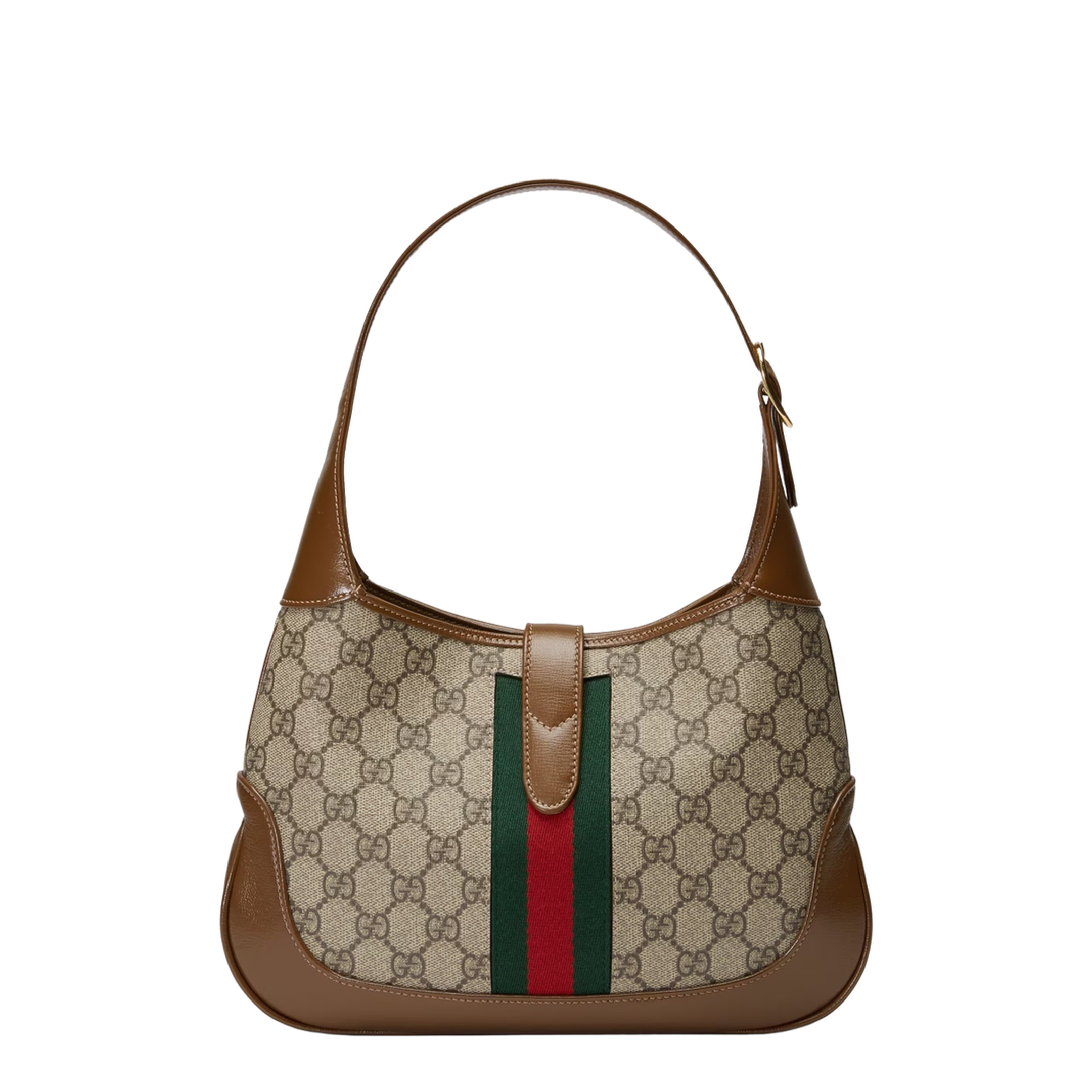 Ophidia Canvas Shoulder Bag - Brown