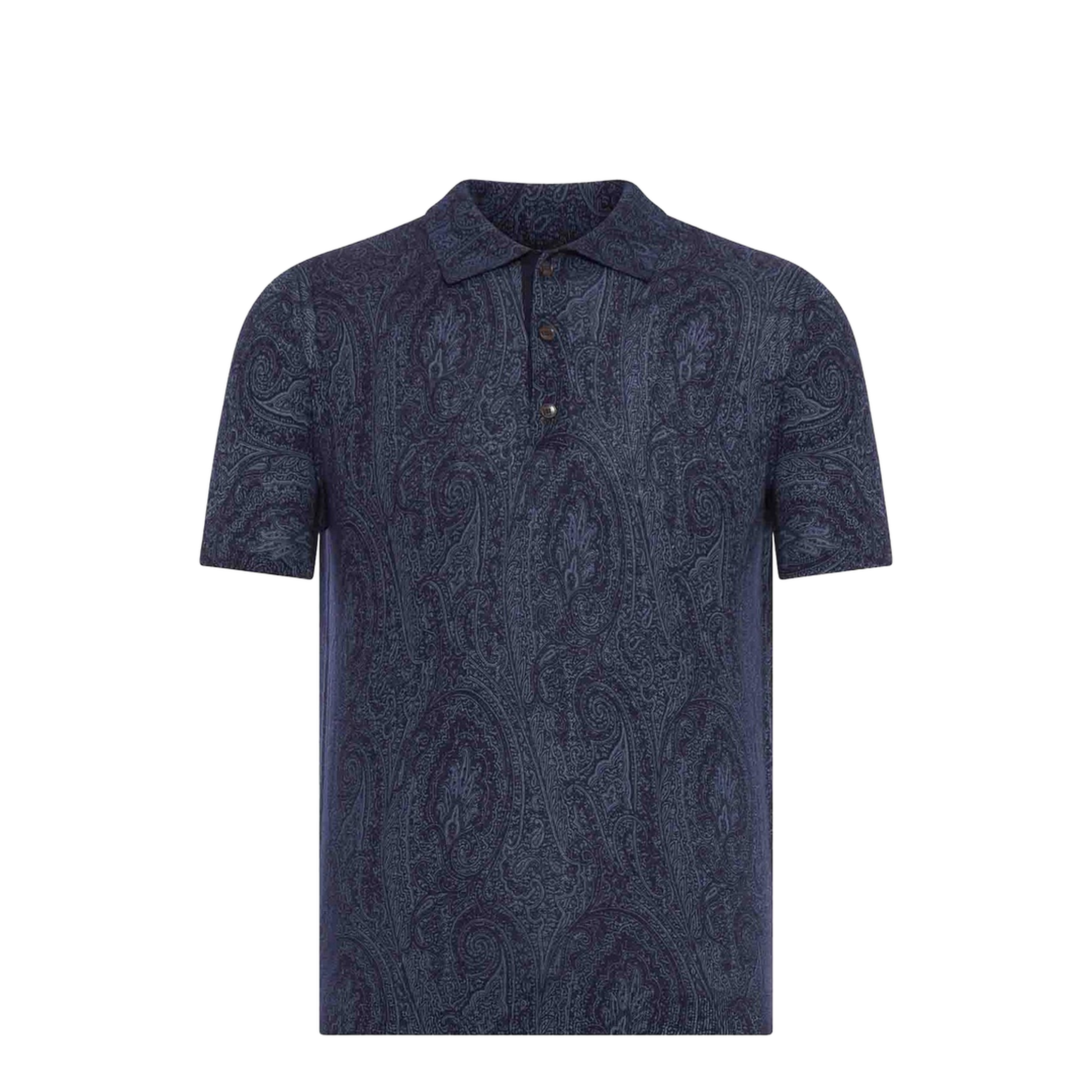 Men's Pattern Polo Shirt Blue