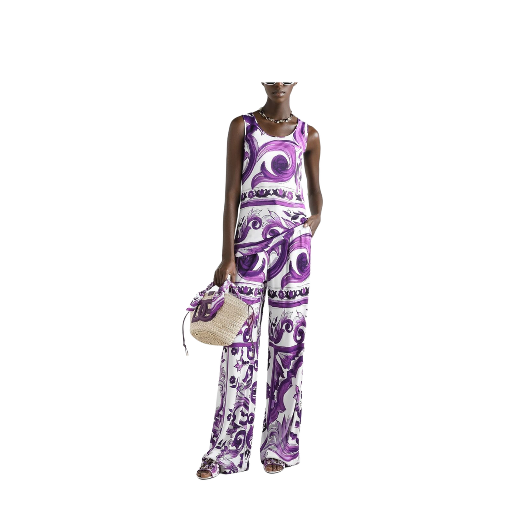 Majolica-print top in Multicolor