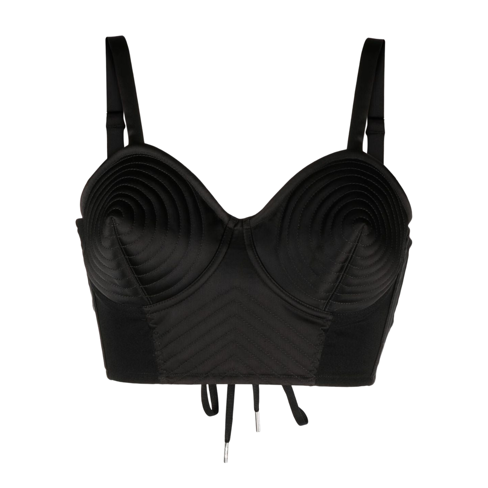 Conical Corset Cropped Top - Black
