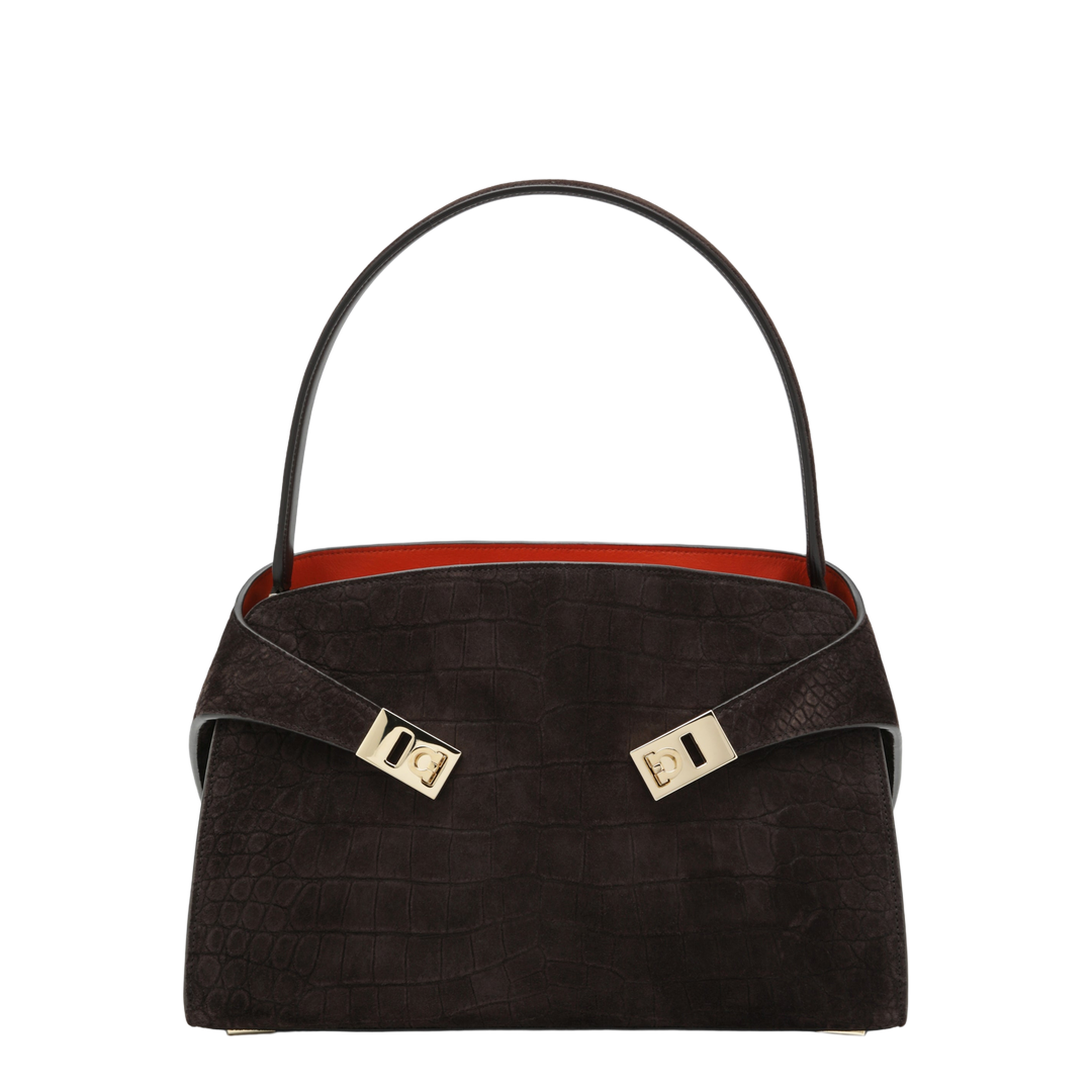 Hug Soft M Shoulder Bag in Natural Crocodile-Effect