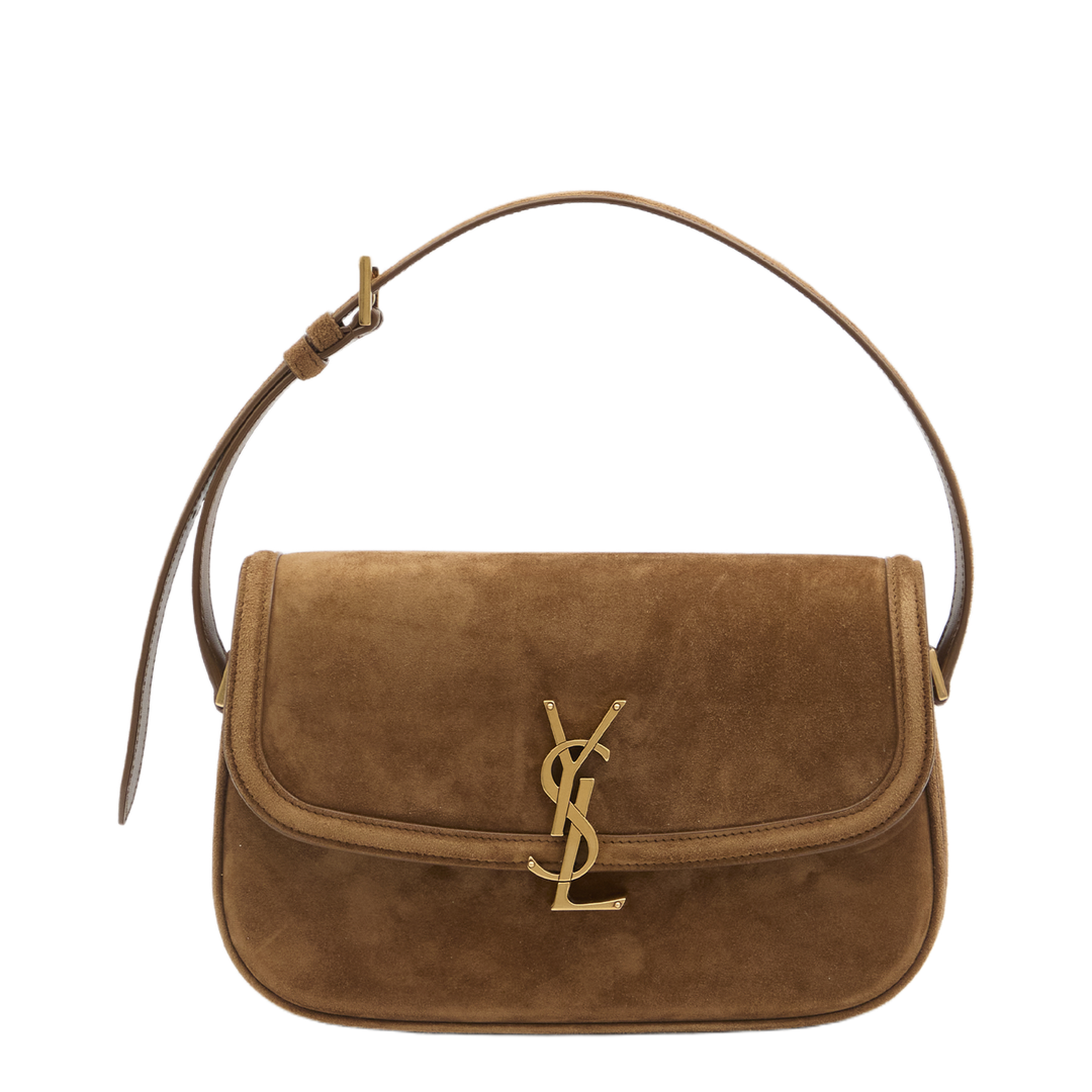 Solferino Medium Suede Shoulder Bags - Brown