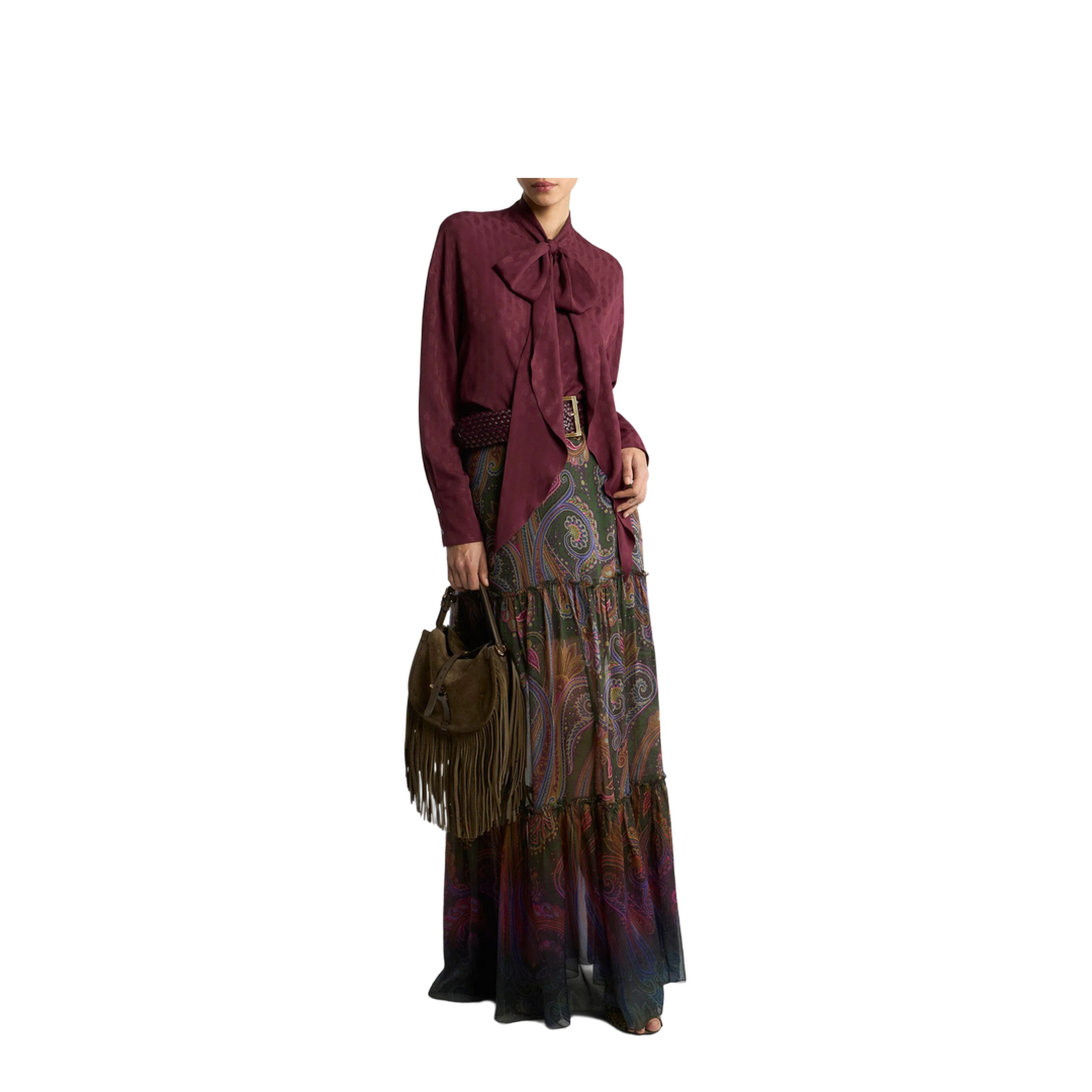 MAYFEYR - Etro - Silk Maxi Skirt With Placed Paisley Print - WRFA021699SP11H