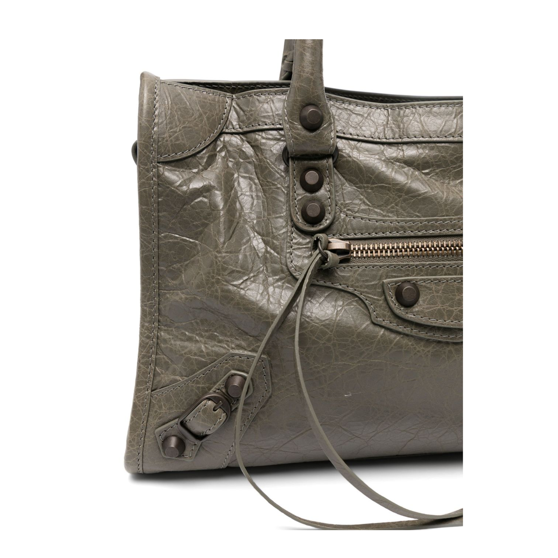 Le City Small Storico Fine-Grained Lambskin Leather Top-Handle Bag - Army Green
