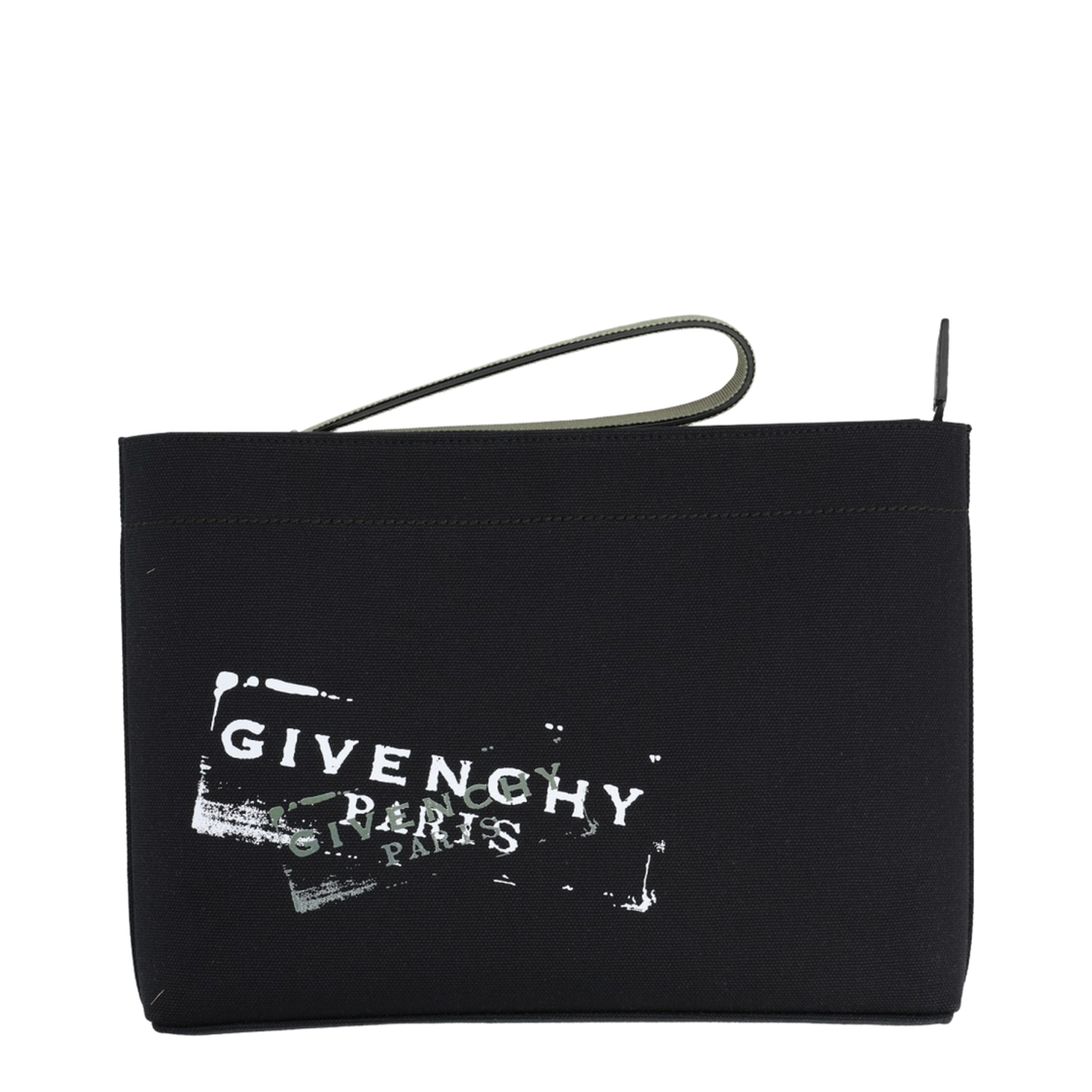 Logo-Print Clutch Bag