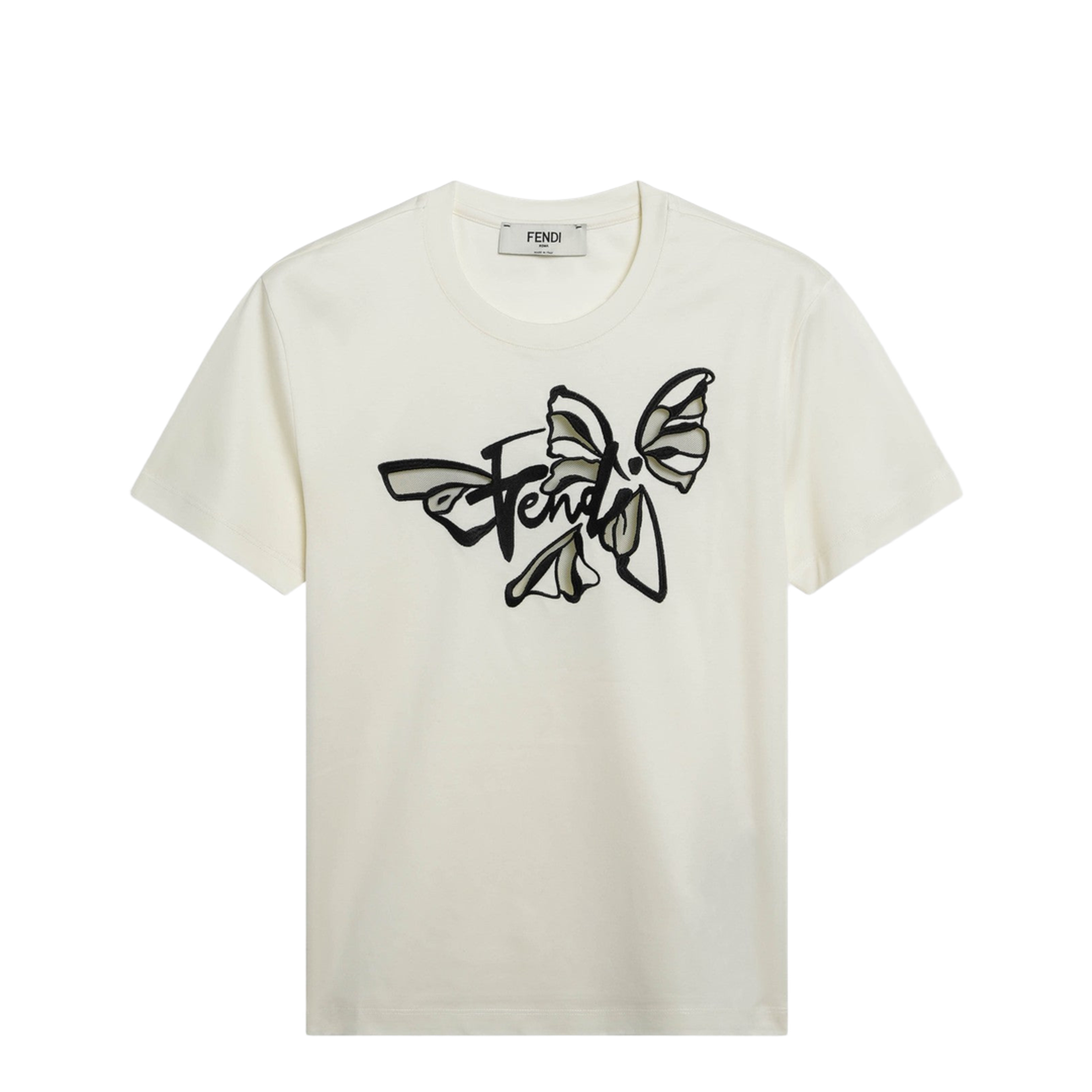 White T-shirt with Embroidered Logo
