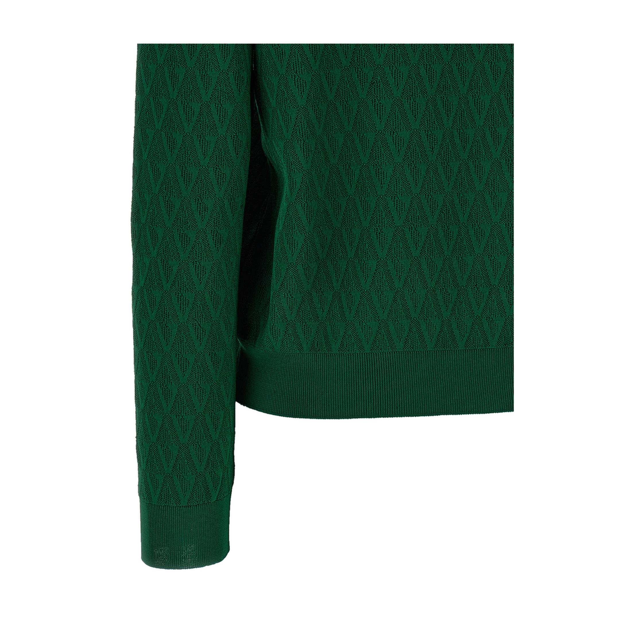 Cardigan with decorative pattern green