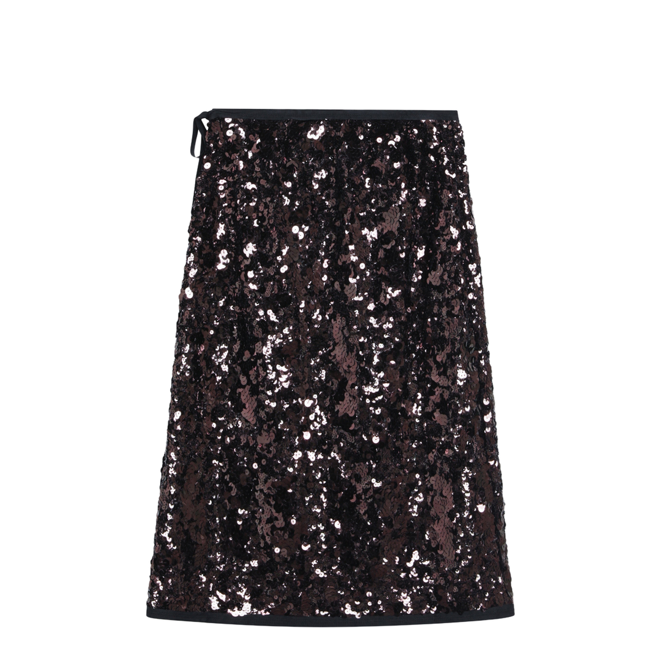 Plum-coloured sequined skirt