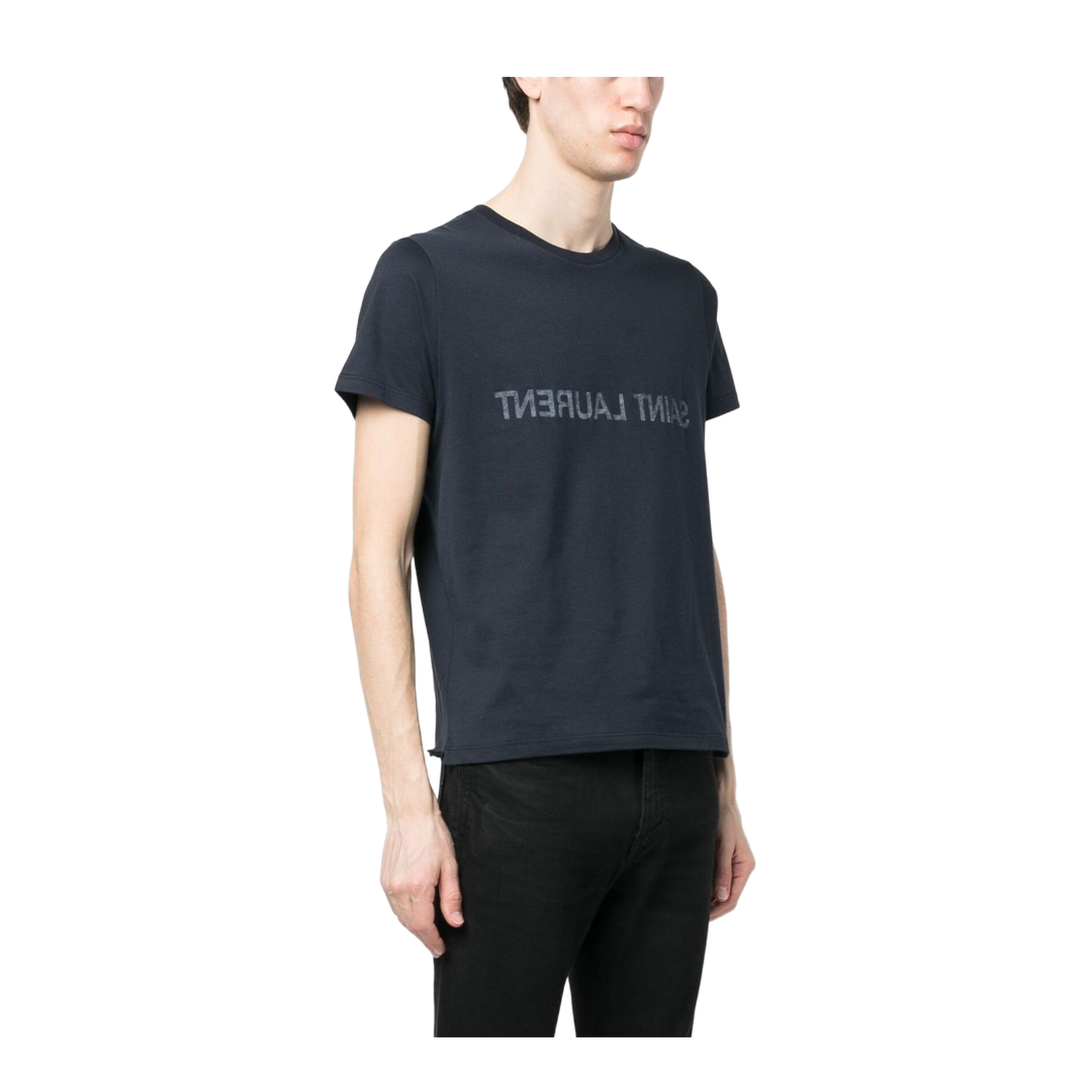 Navy Blue Logo-Print T-Shirt