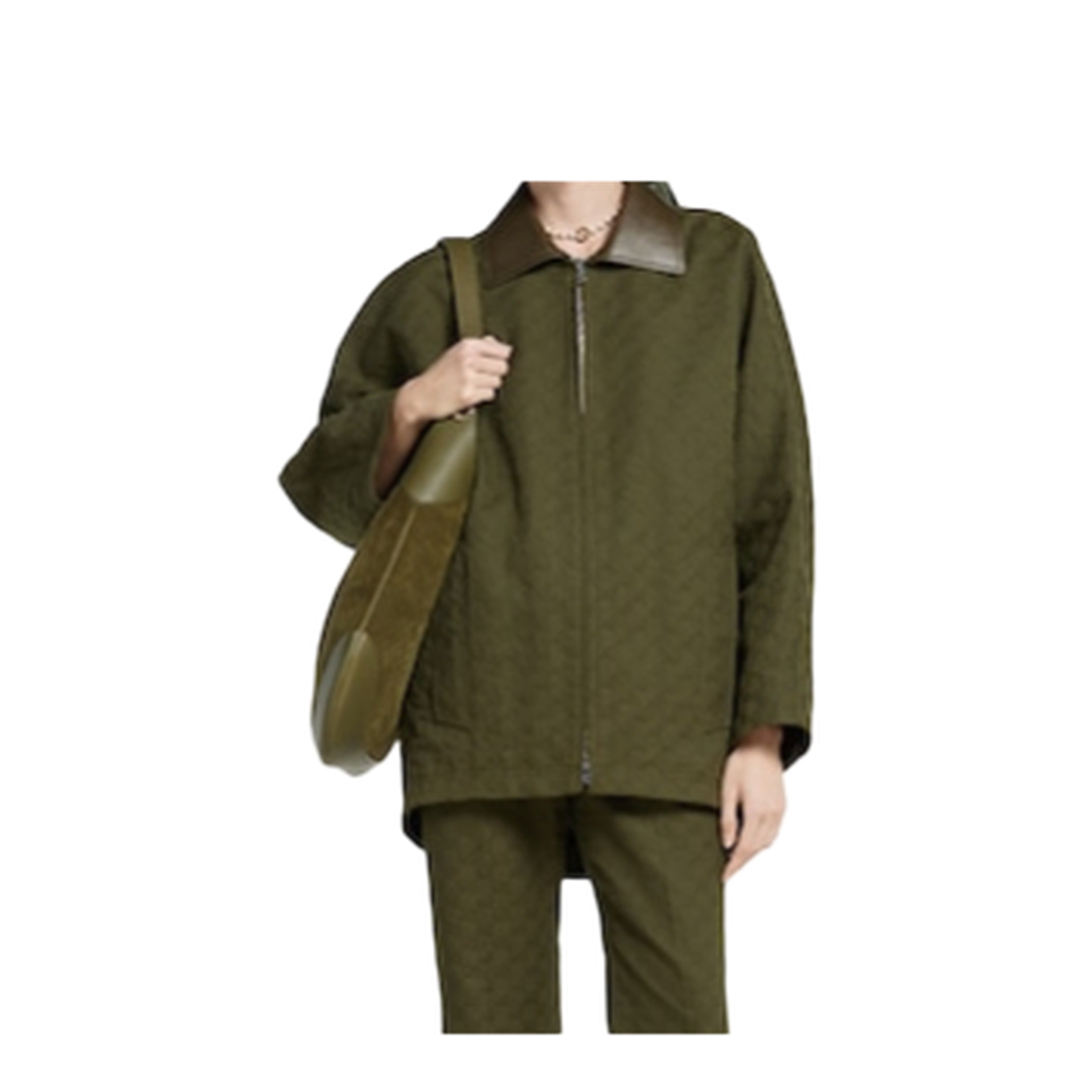 GG Canvas Jacket in Forest Green