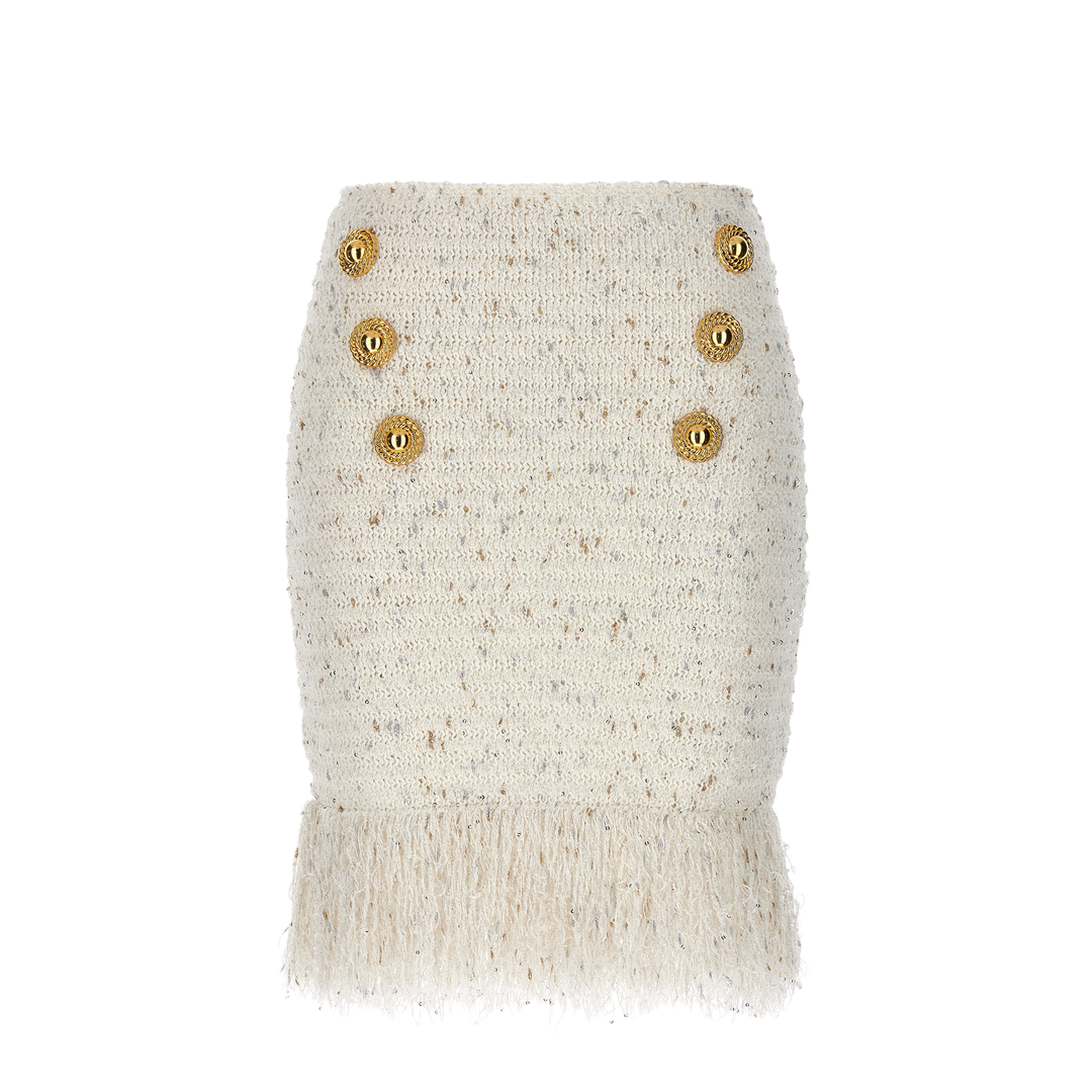 Fringed Tweed Skirt