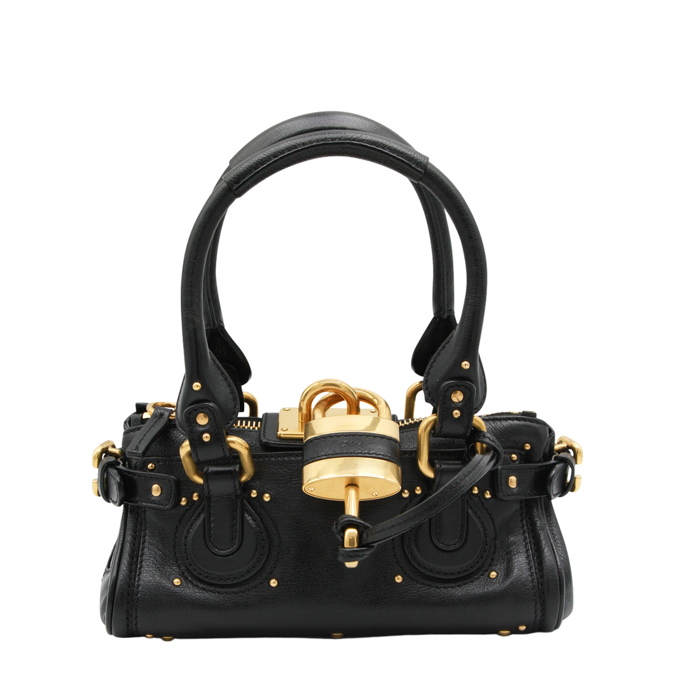 Paddington Small Buffalo Leather Shoulder Bag - Black