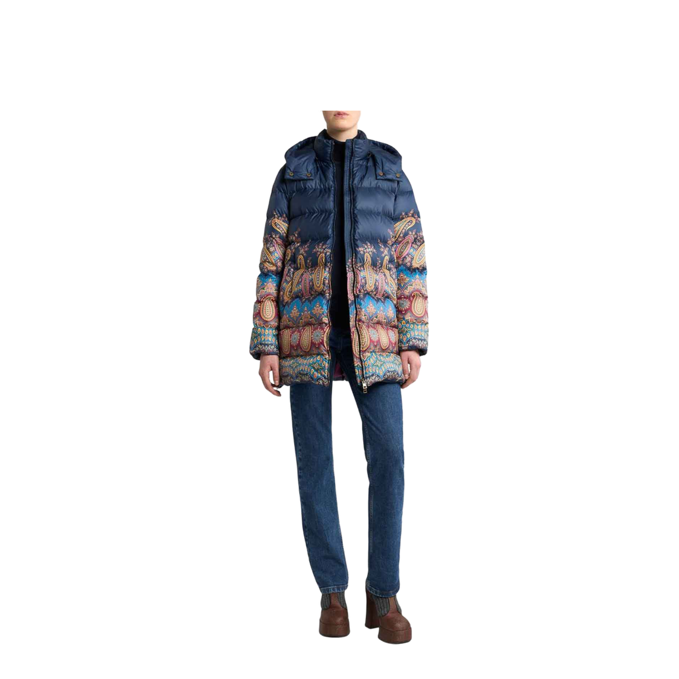 Down Jacket Hood Placed Print