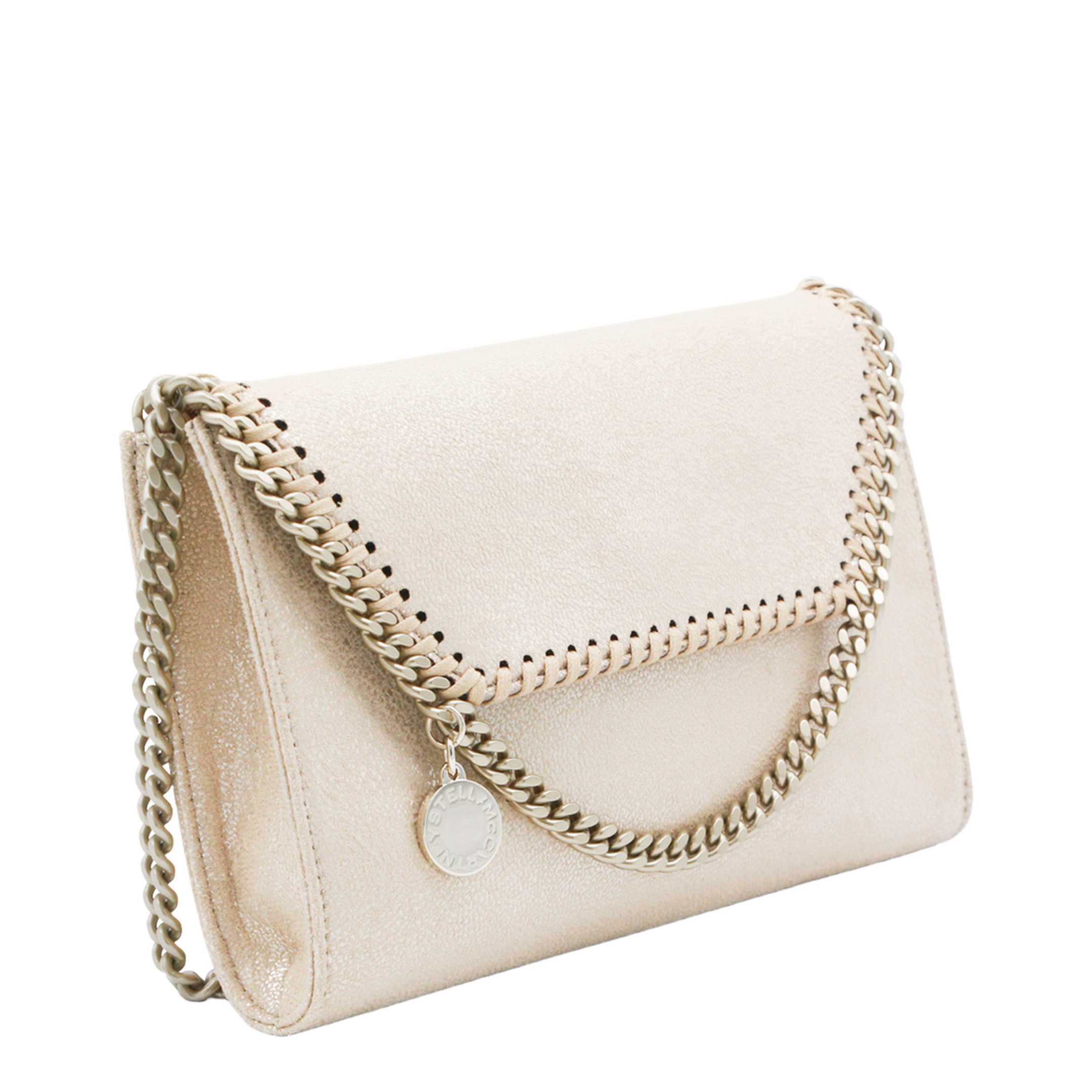 Falabella Polyester Wallet On Chain - Gold