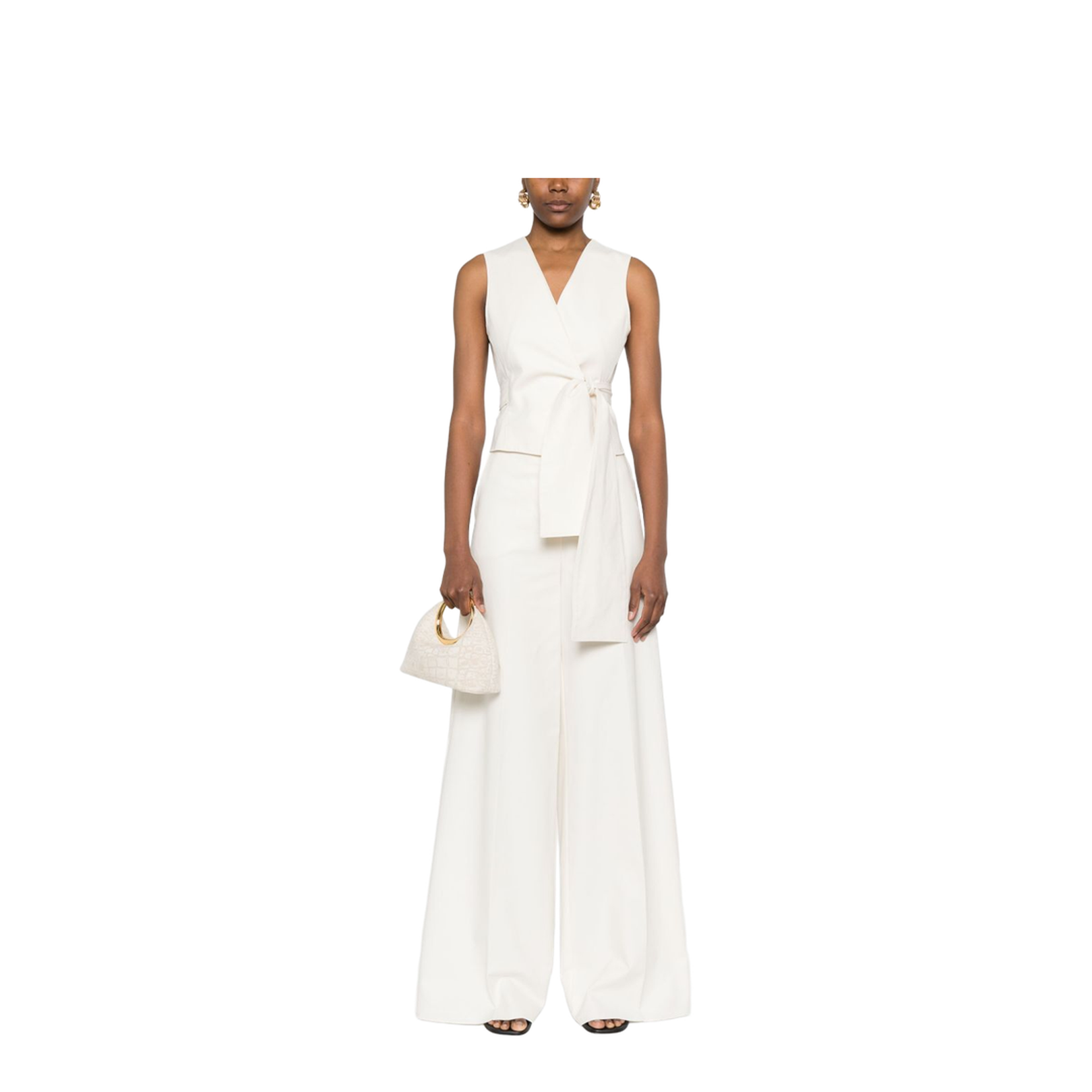 Wide-Leg Trousers In White
