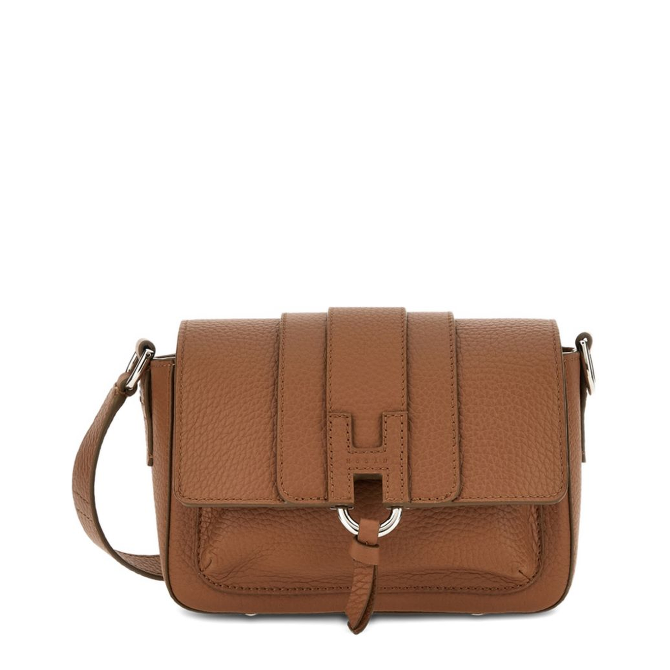 Trend Hammered Leather Flap Bag - Brown