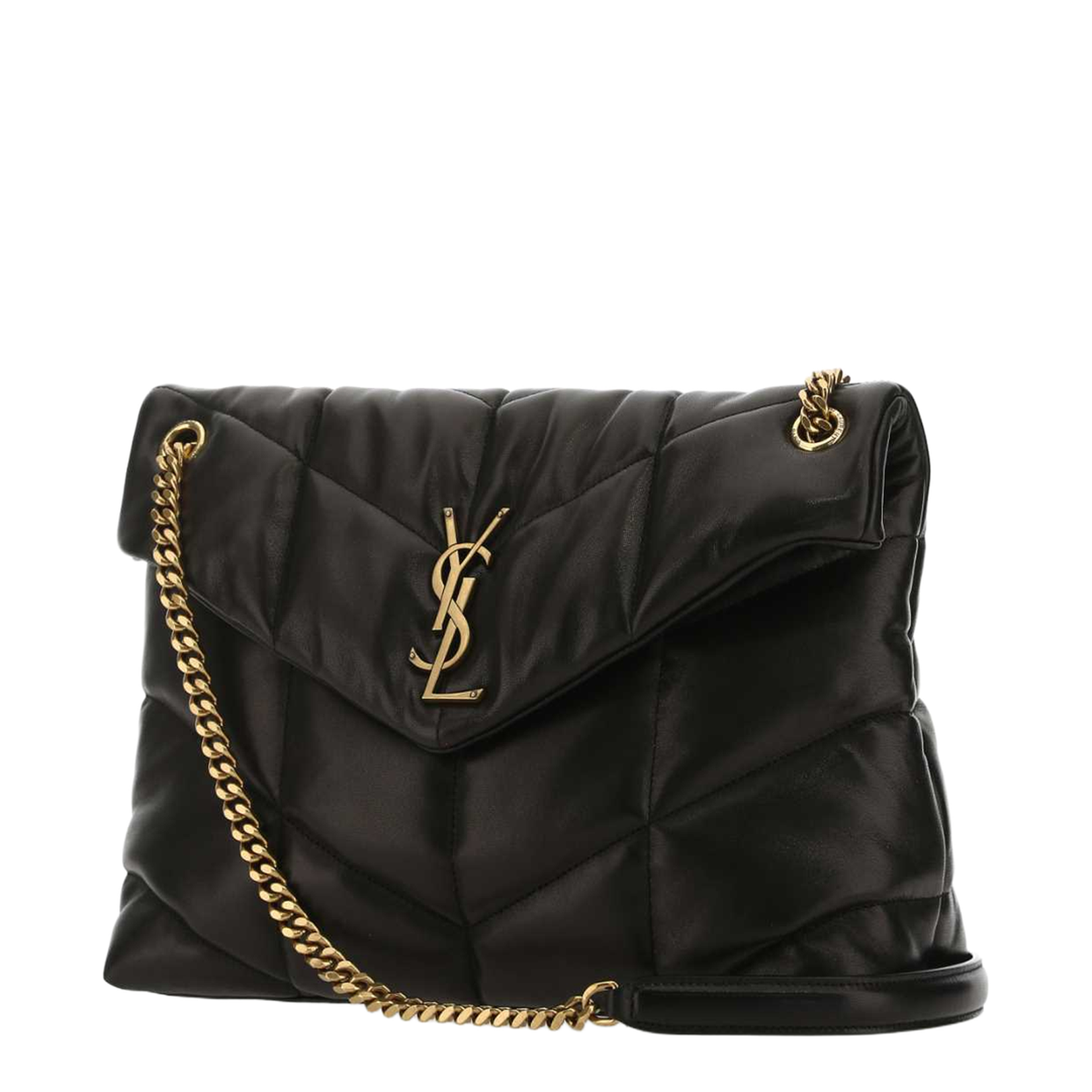 Black Nappa Leather Medium Loulou Shoulder Bag