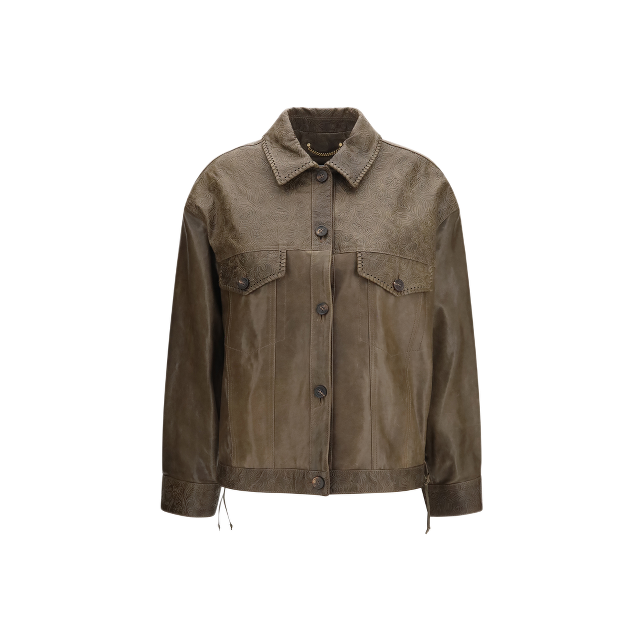 MAYFEYR - Golden Goose - Babete Leather Jacket With Embossed Details - GWP02789P002667G