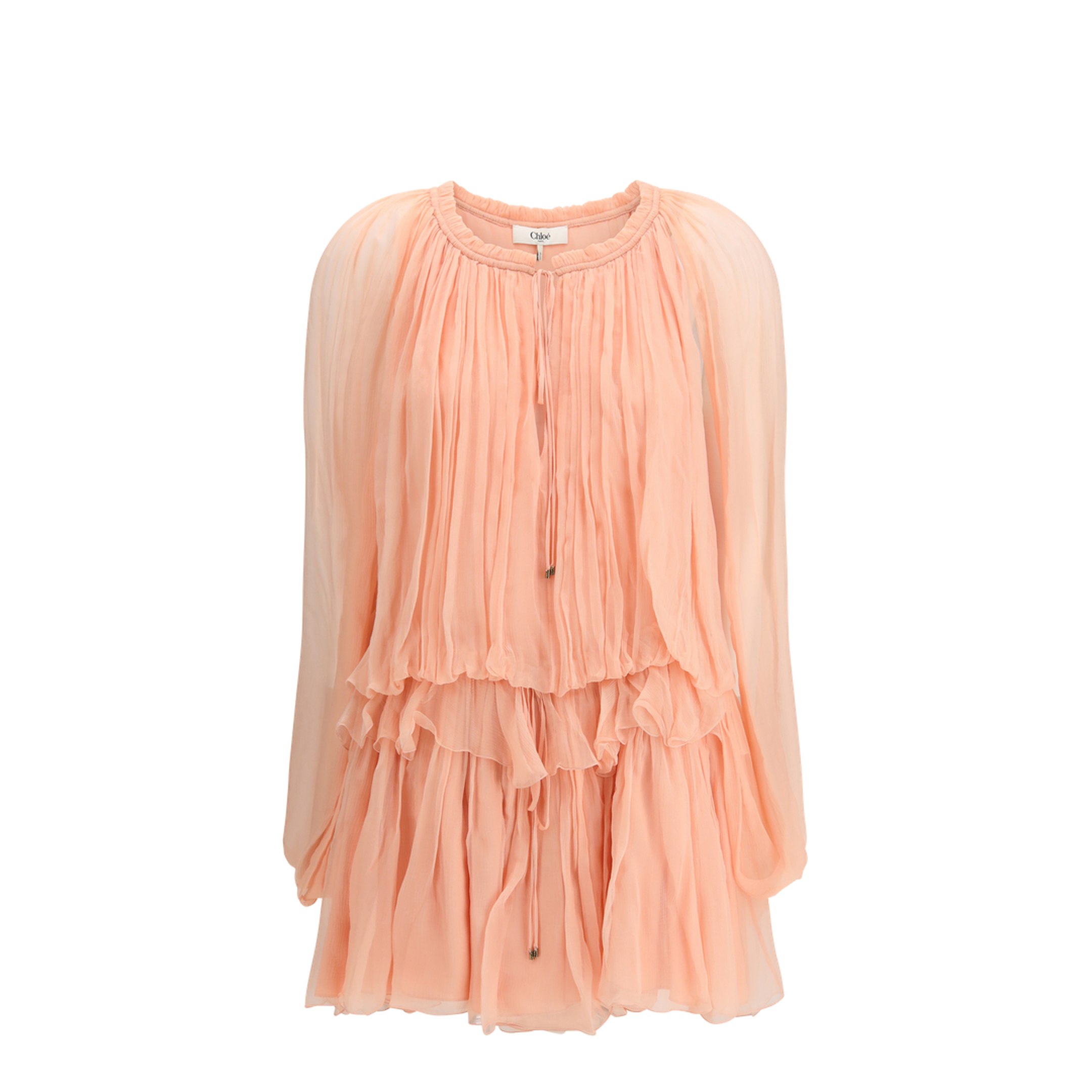 MAYFEYR - Chloè - Mini Dress With Cape In Silk Muslin - CH26SRO02001