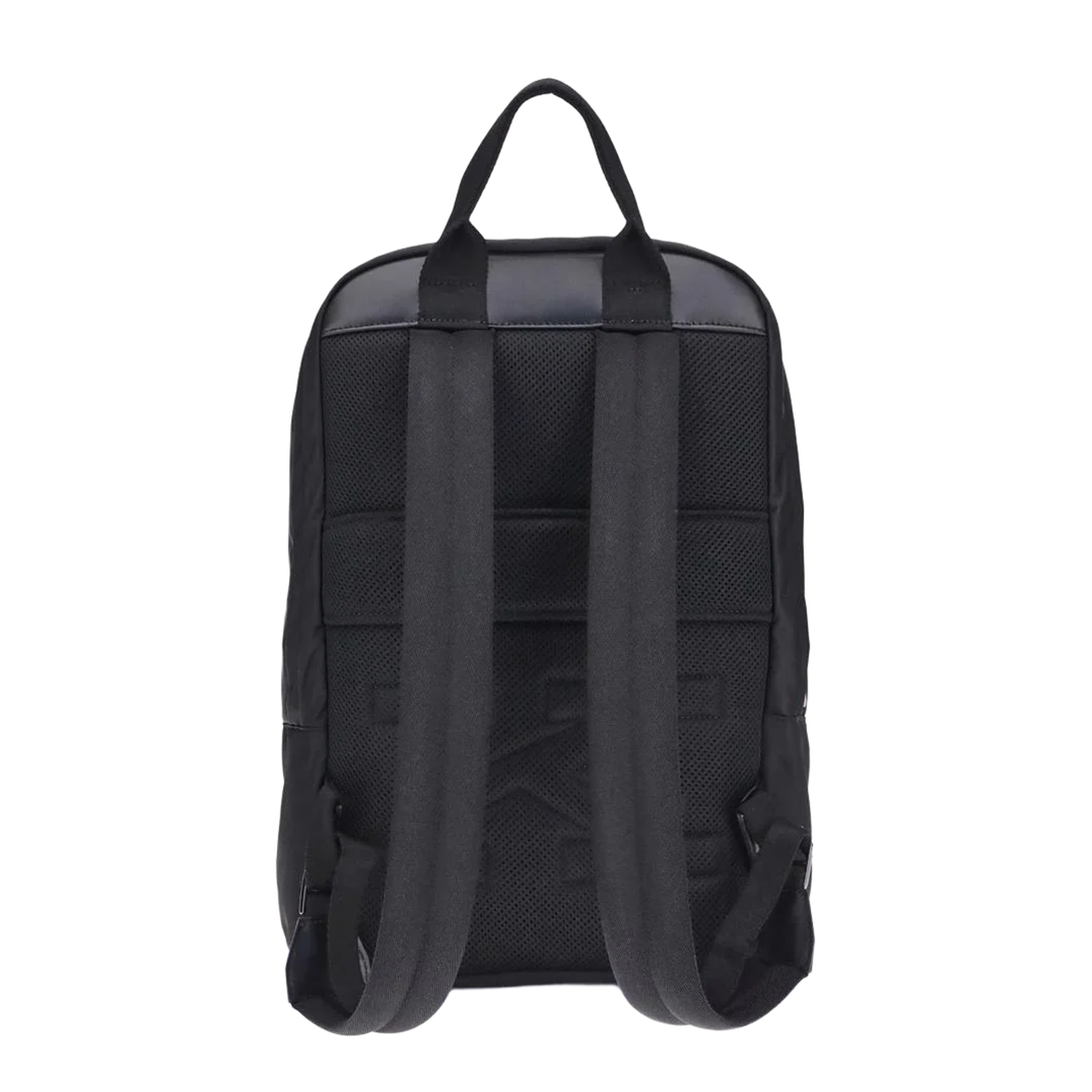 Nylon Backpack with Fabric Top Handle and Two Front Zippered Pockets