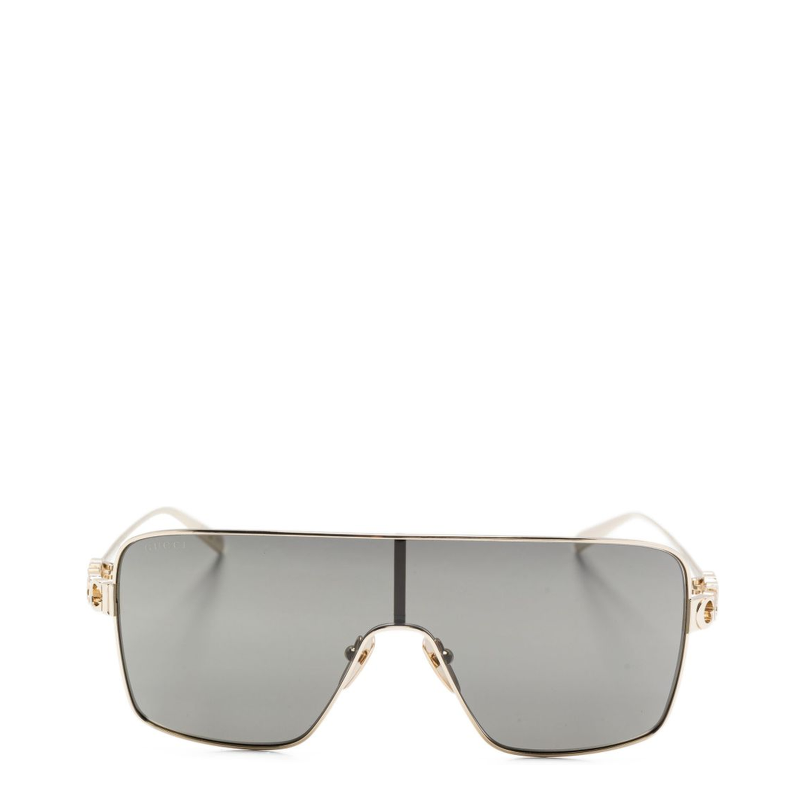 Rectangular Frame Sunglasses in Light Gold