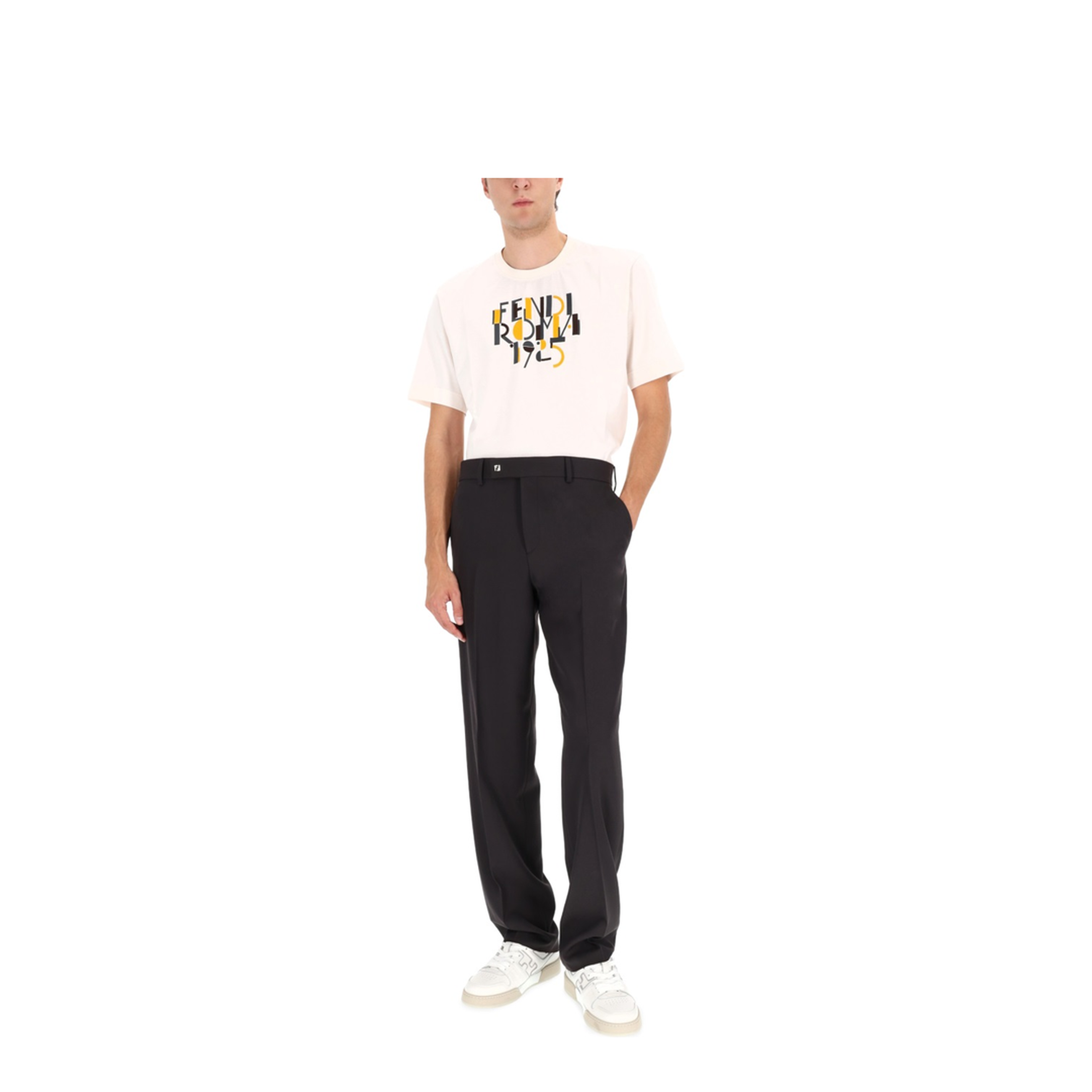 White Cotton T-Shirt with Logo Print