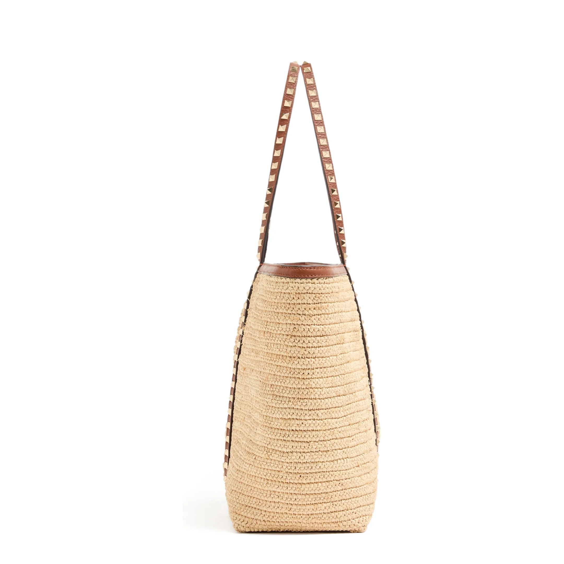 MAYFEYR - Valentino - Raffia Shopping Medium Rockstud Bag - 8W2B0R04UEN43S