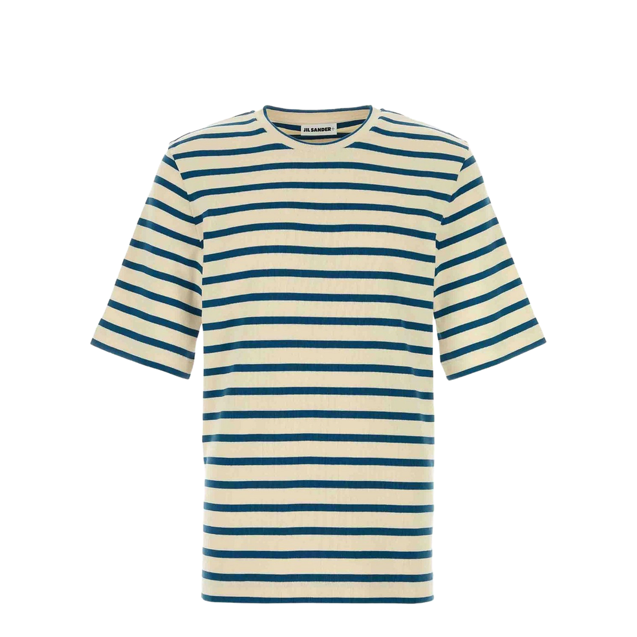 Striped Cotton T-Shirt - White/Blue