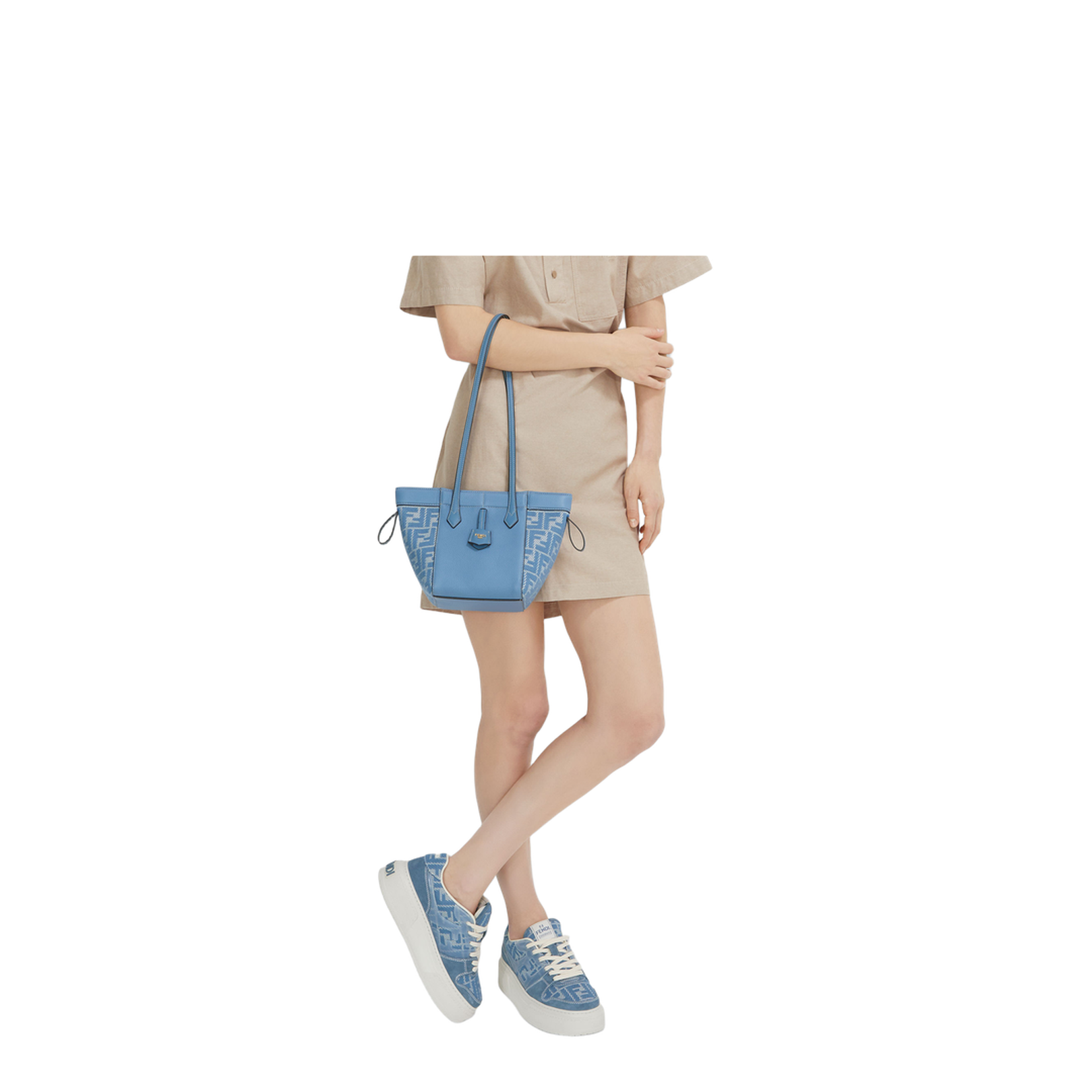Origami Mini Leather Bucket Bags - Blue