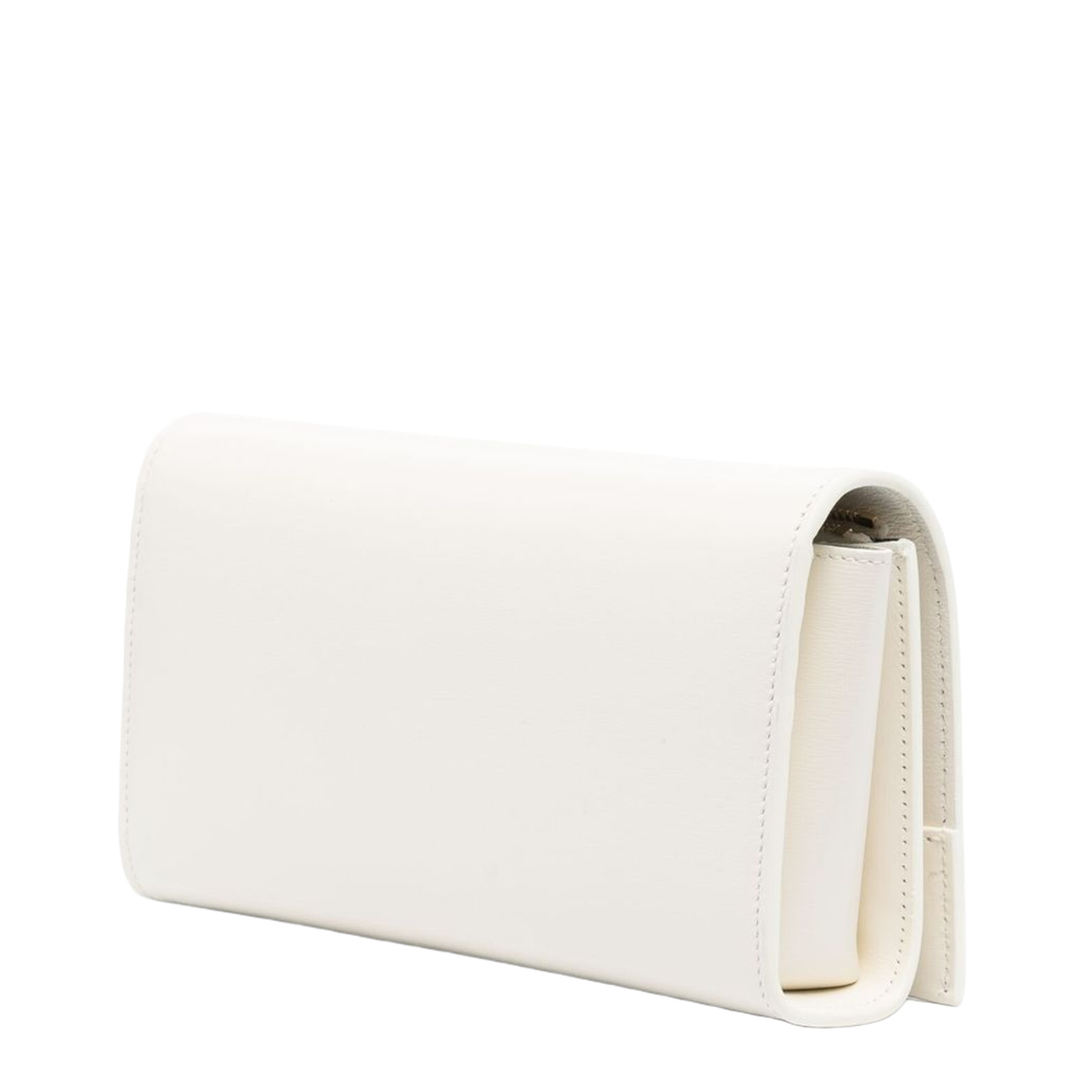 Logo Stamp Leather Shoulder Bag - Ivory