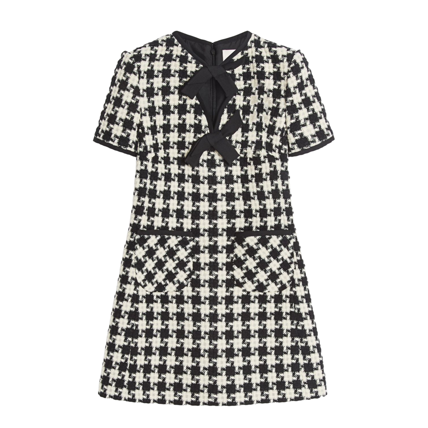 Ivory Silk Geometric-Pattern Dress