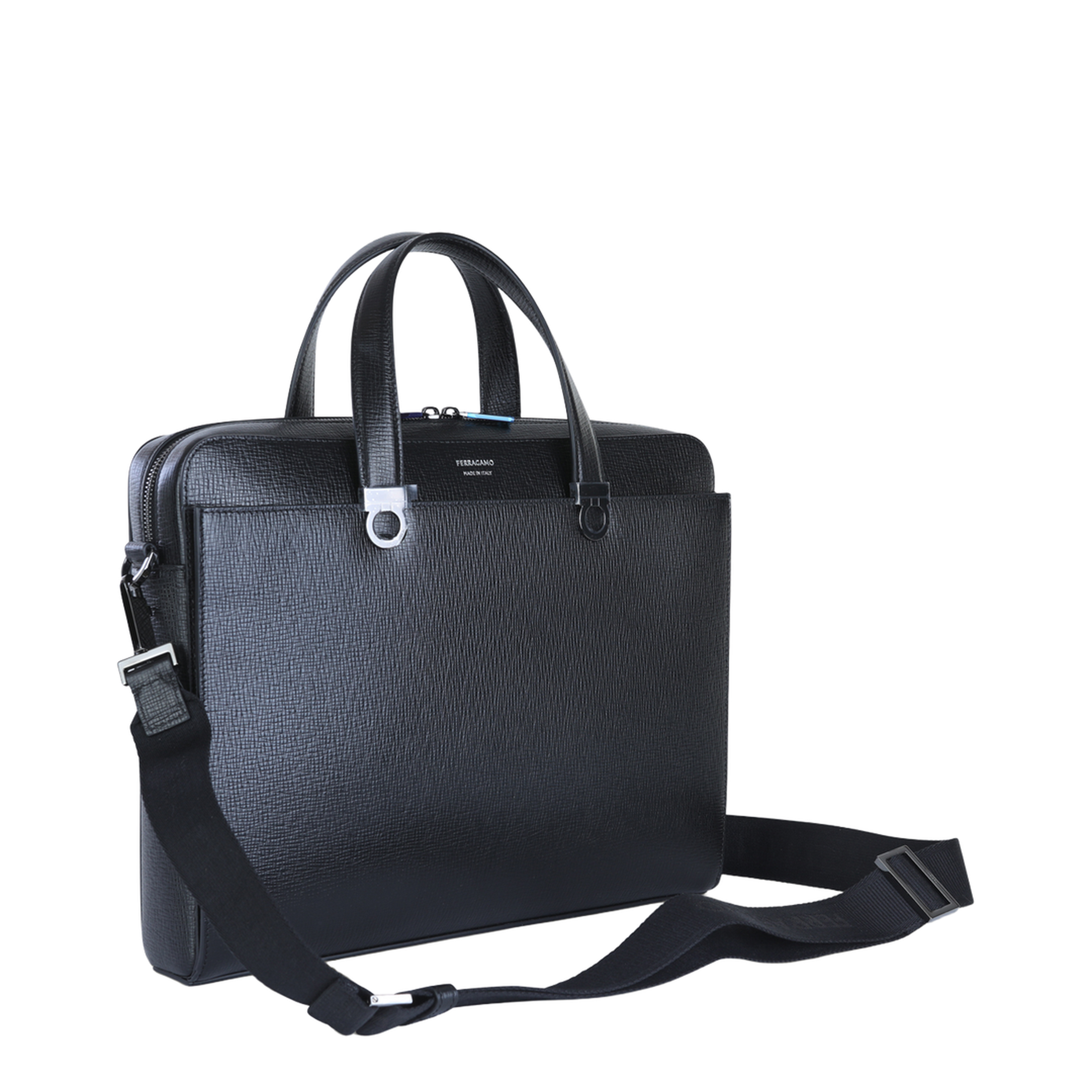 Black Leather Top Handle Bag