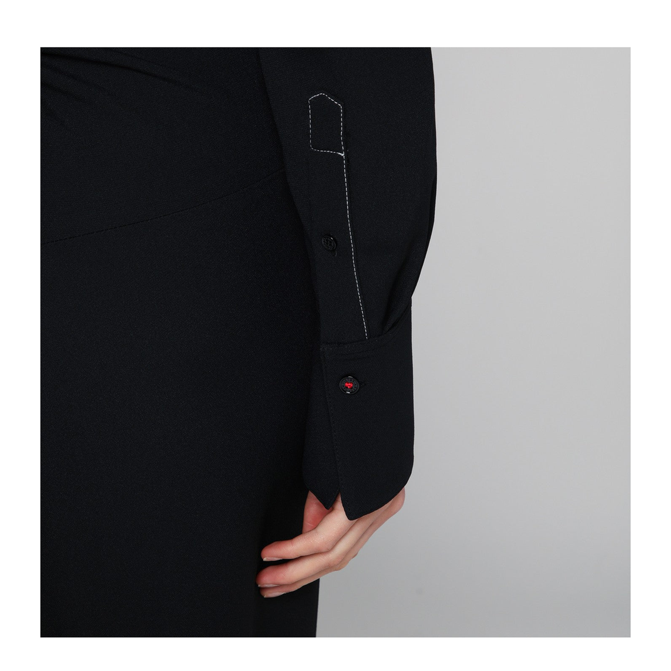 Black Satin Shirt Dress Midi