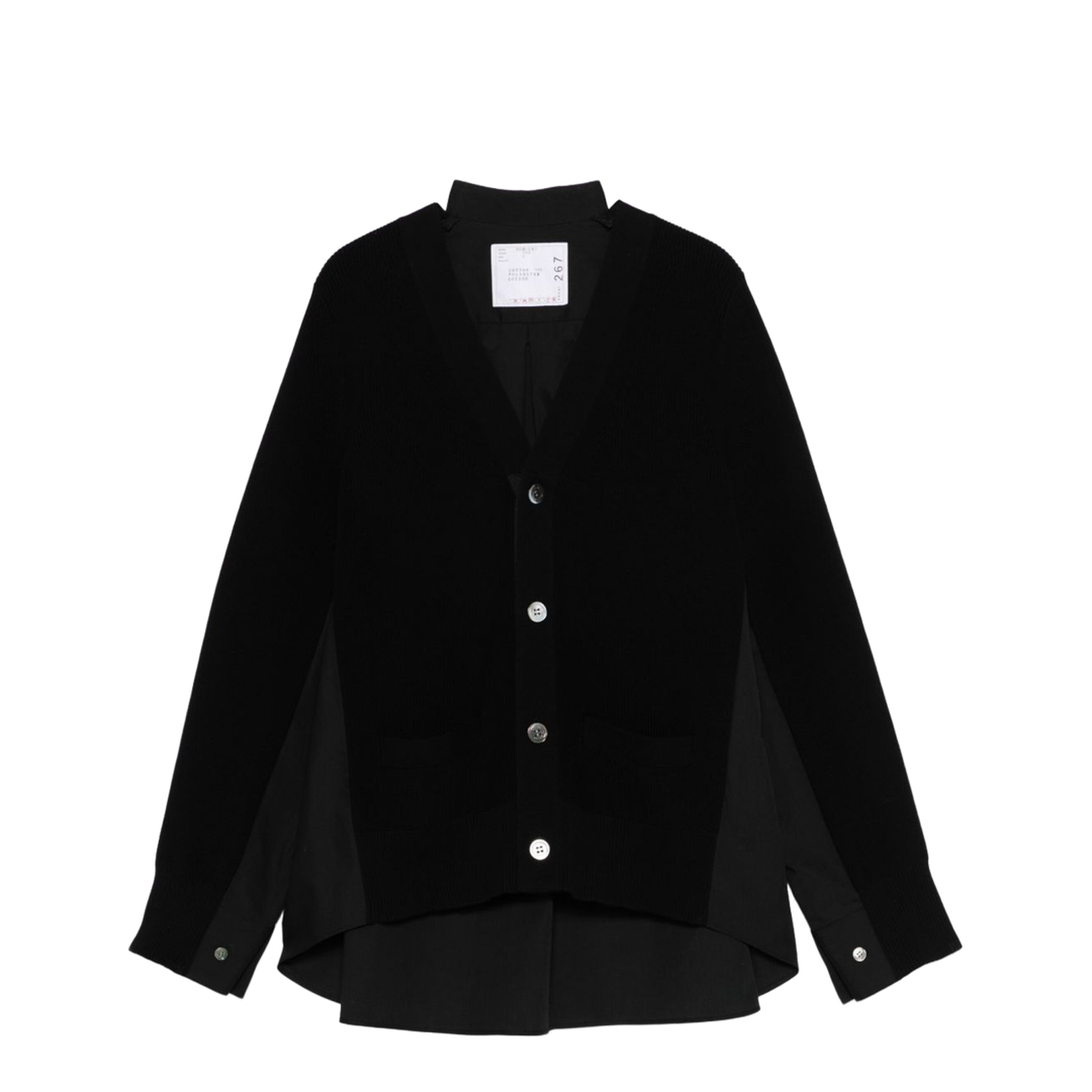 Cotton Knit x Cotton Poplin Cardigan