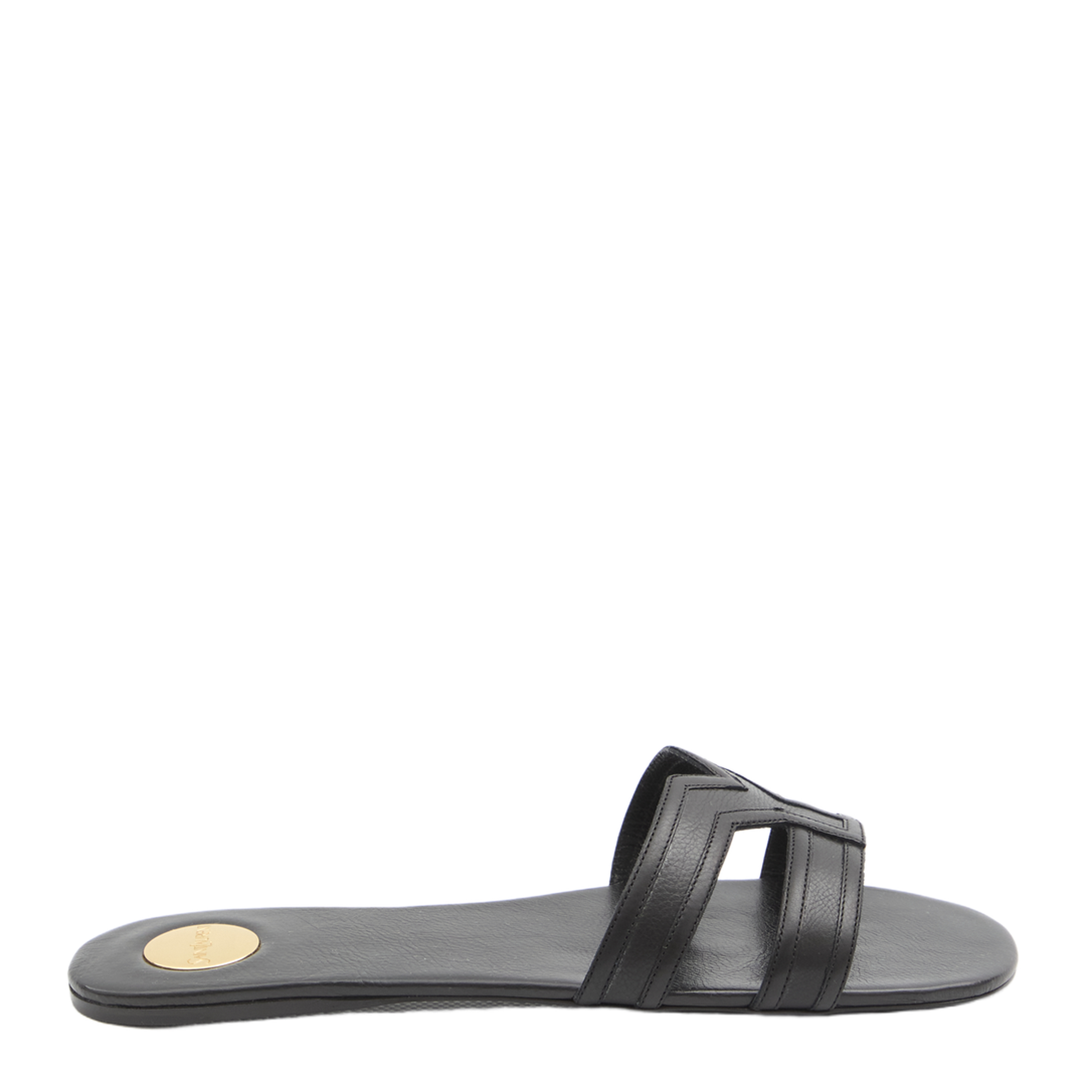 MABROUKA Slides in Smooth Leather in Black