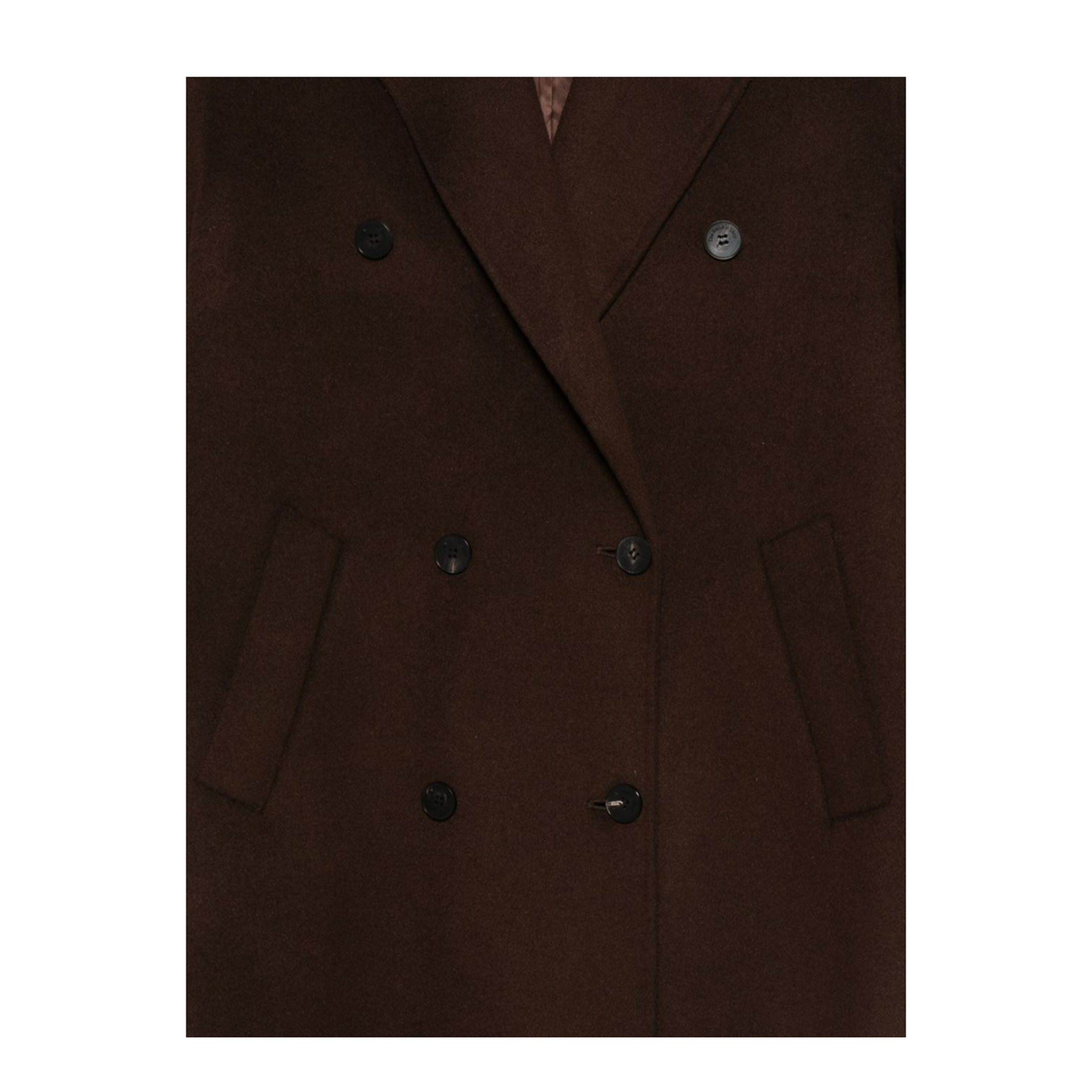 MAYFEYR - THE FRANKIE SHOP - Gaia Wool Double Breasted Coat - COFS045562000DARKBROWN