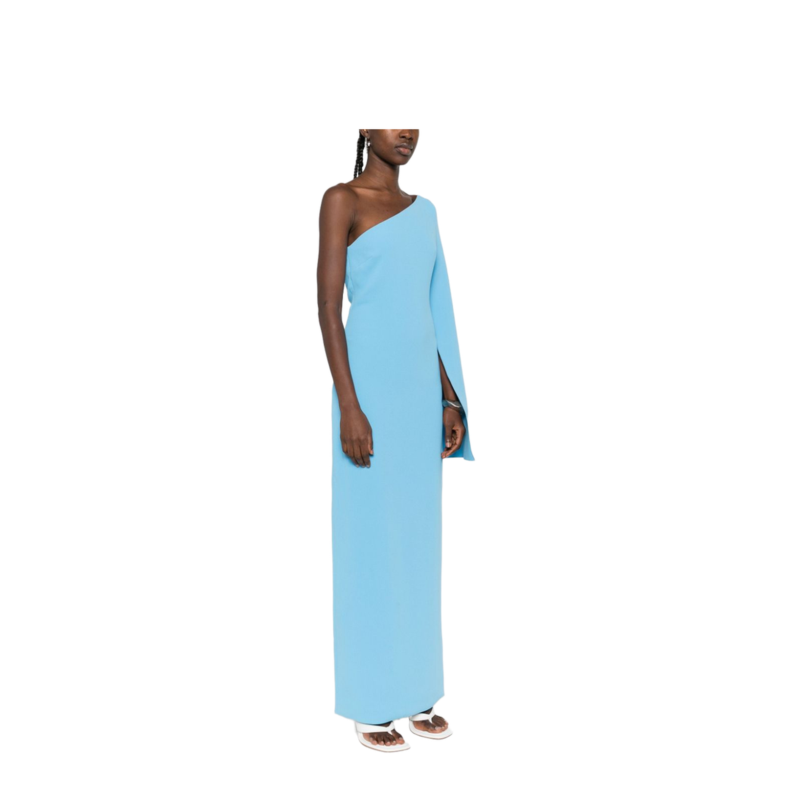 Light Blue One-Shoulder Maxi Dress