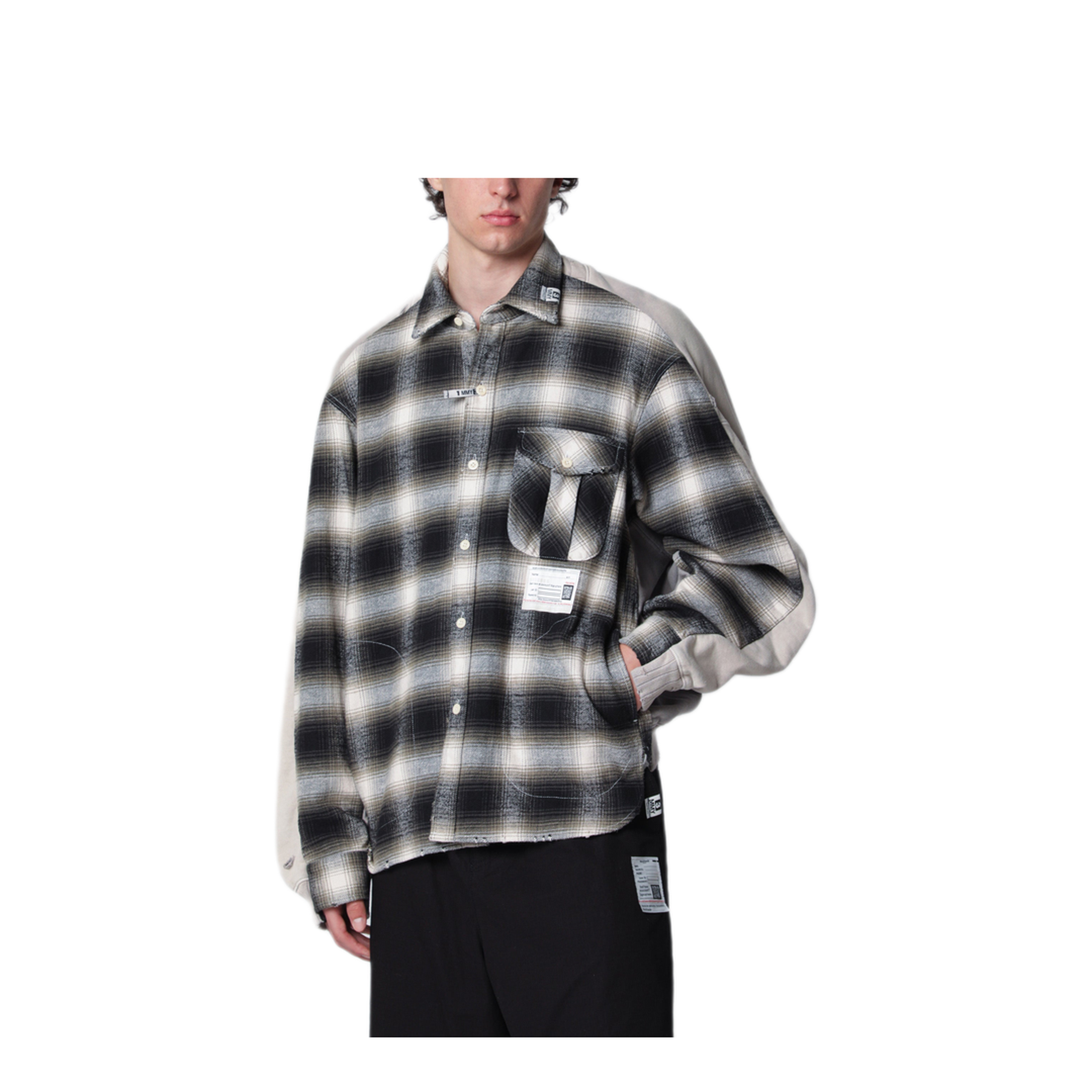 MAYFEYR - Maison MIHARA YASUHIRO - Reversible Shirt Jacket In Black White - A16SH083COBW