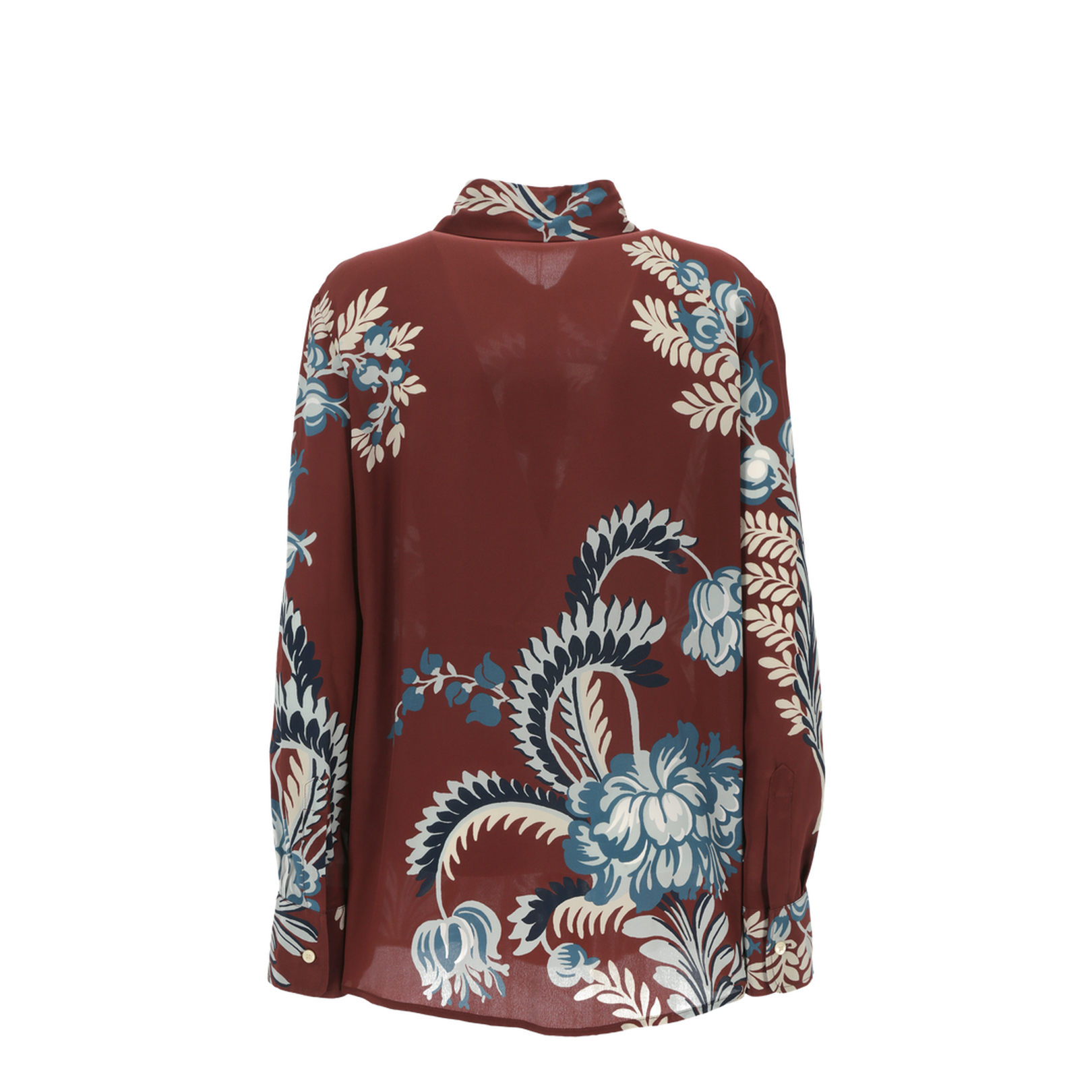 Floral-printed Curved Hem Shirt