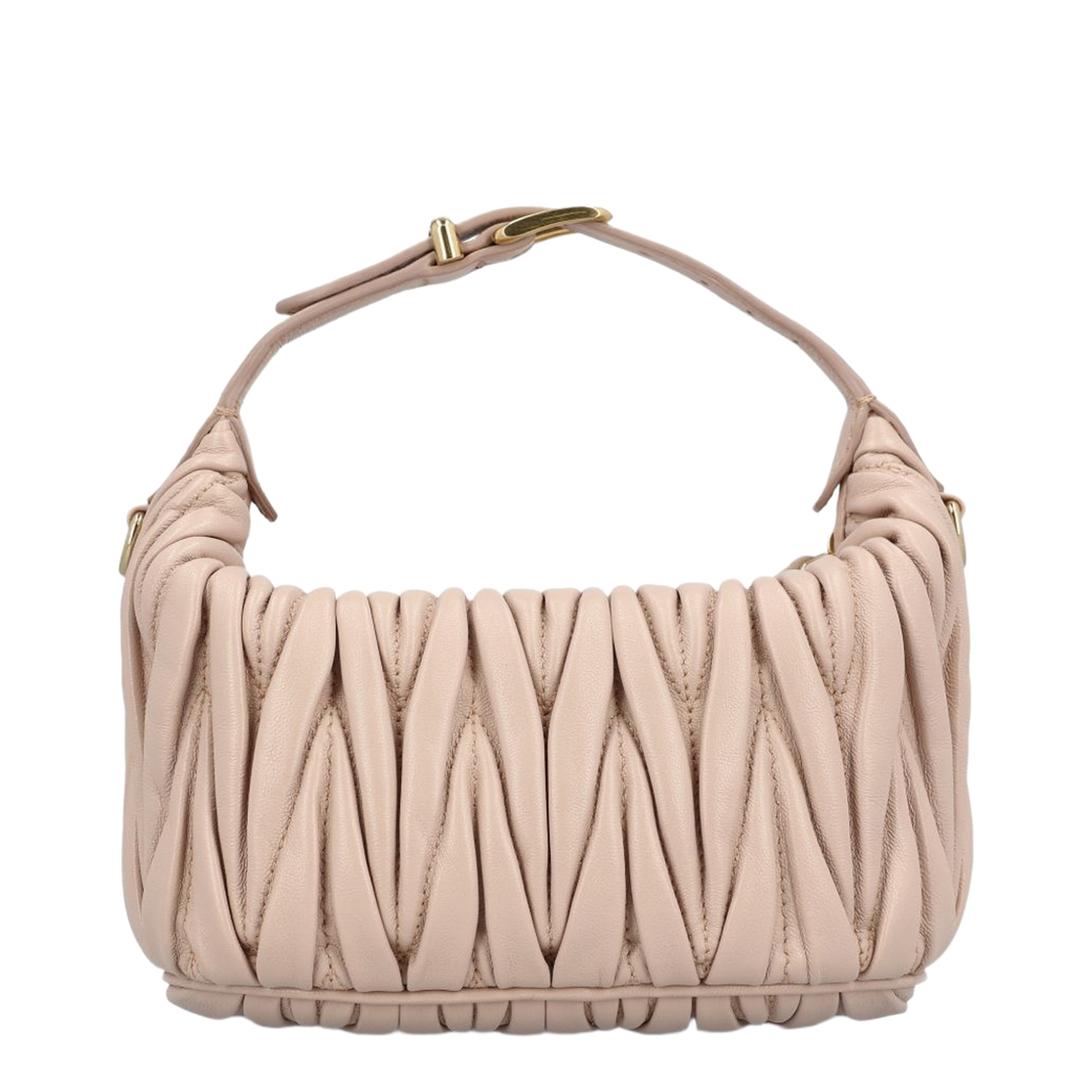 Matelassé Nappa Lambskin Pouch - Cipria