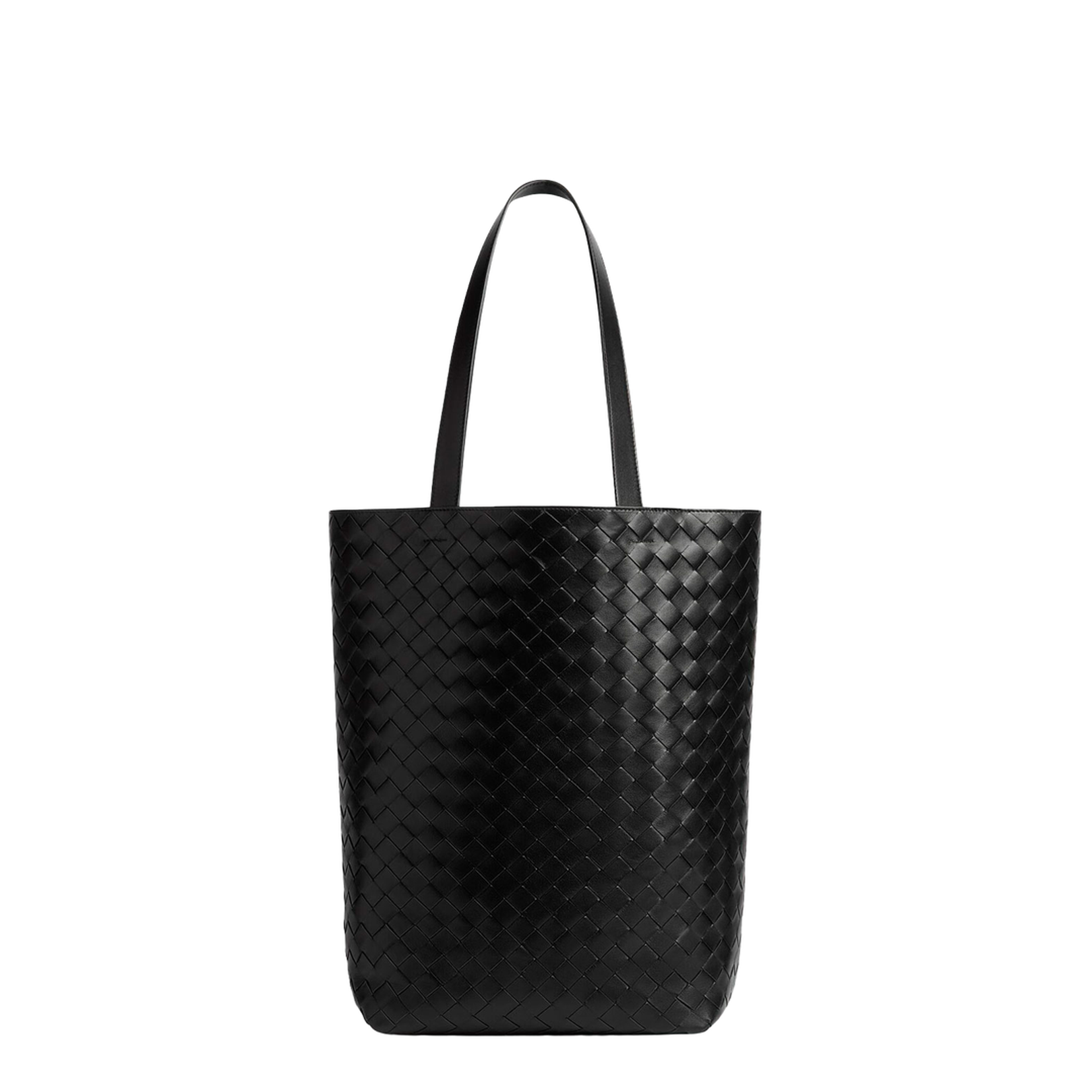Intrecciato Small Leather Tote Bags - Black