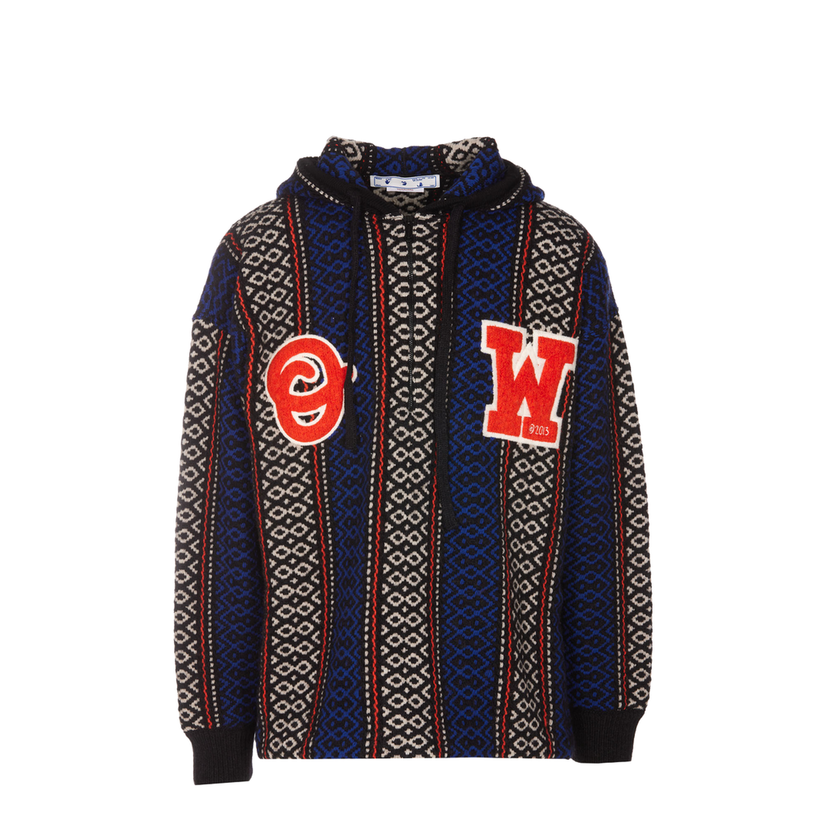 Embroidered Wool Blend Oversize Sweater