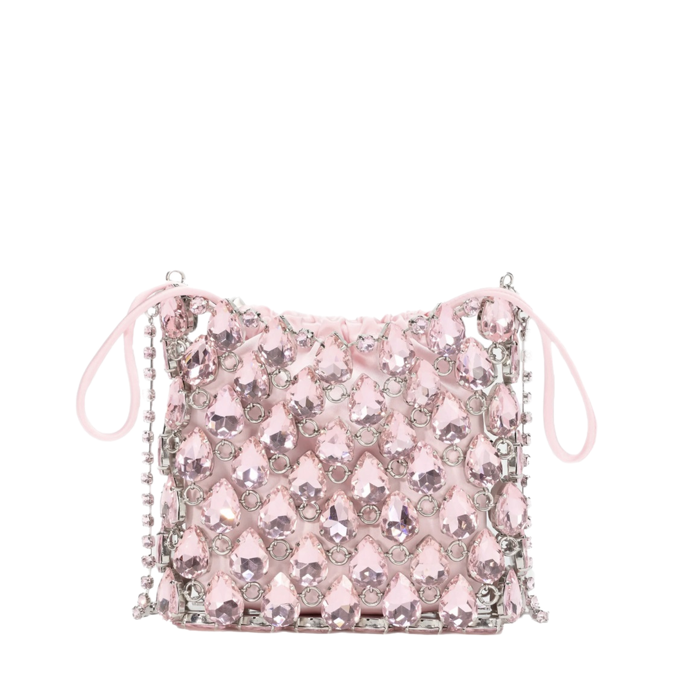 MAYFEYR - Self Portrait - Mini Bag In Metallic Knit With Crystals - SS26310PPINK