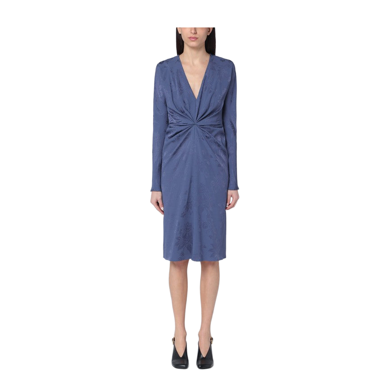 Jacquard-Effect Dress in Cornflower Blue